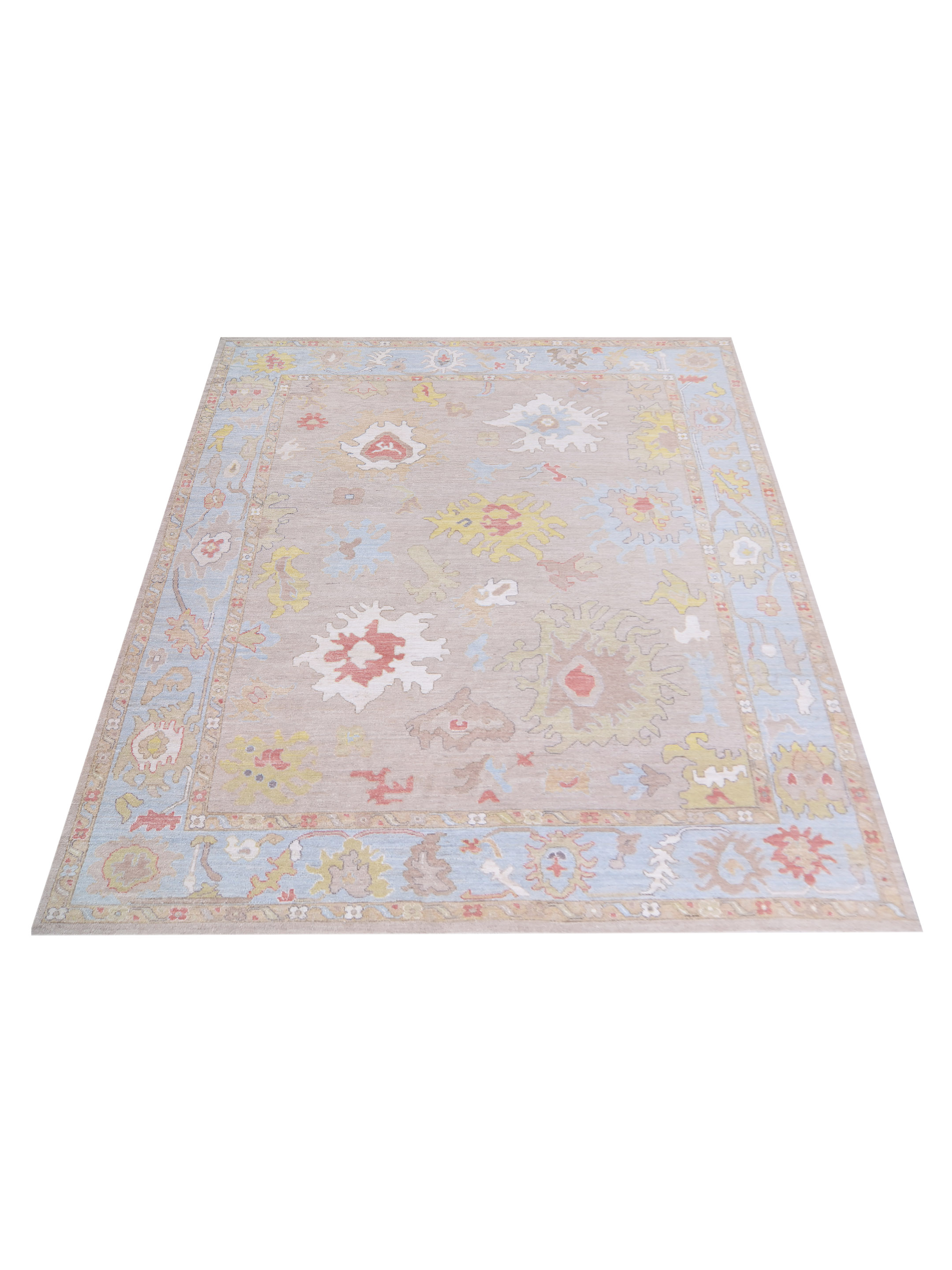 Ushak Wool Weft Hand Knotted Lt.Blue 9x12 - Image 2 of 5