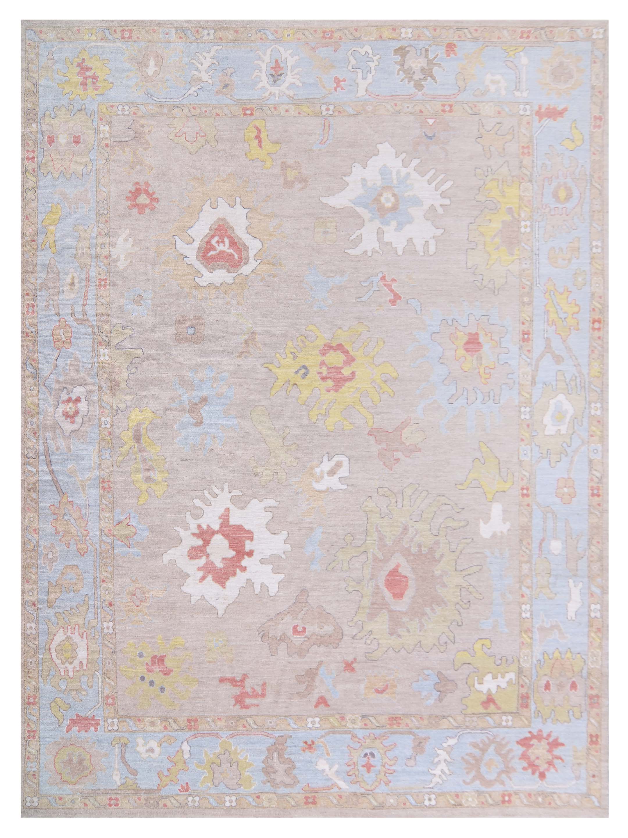 Ushak Wool Weft Hand Knotted Lt.Blue 9x12