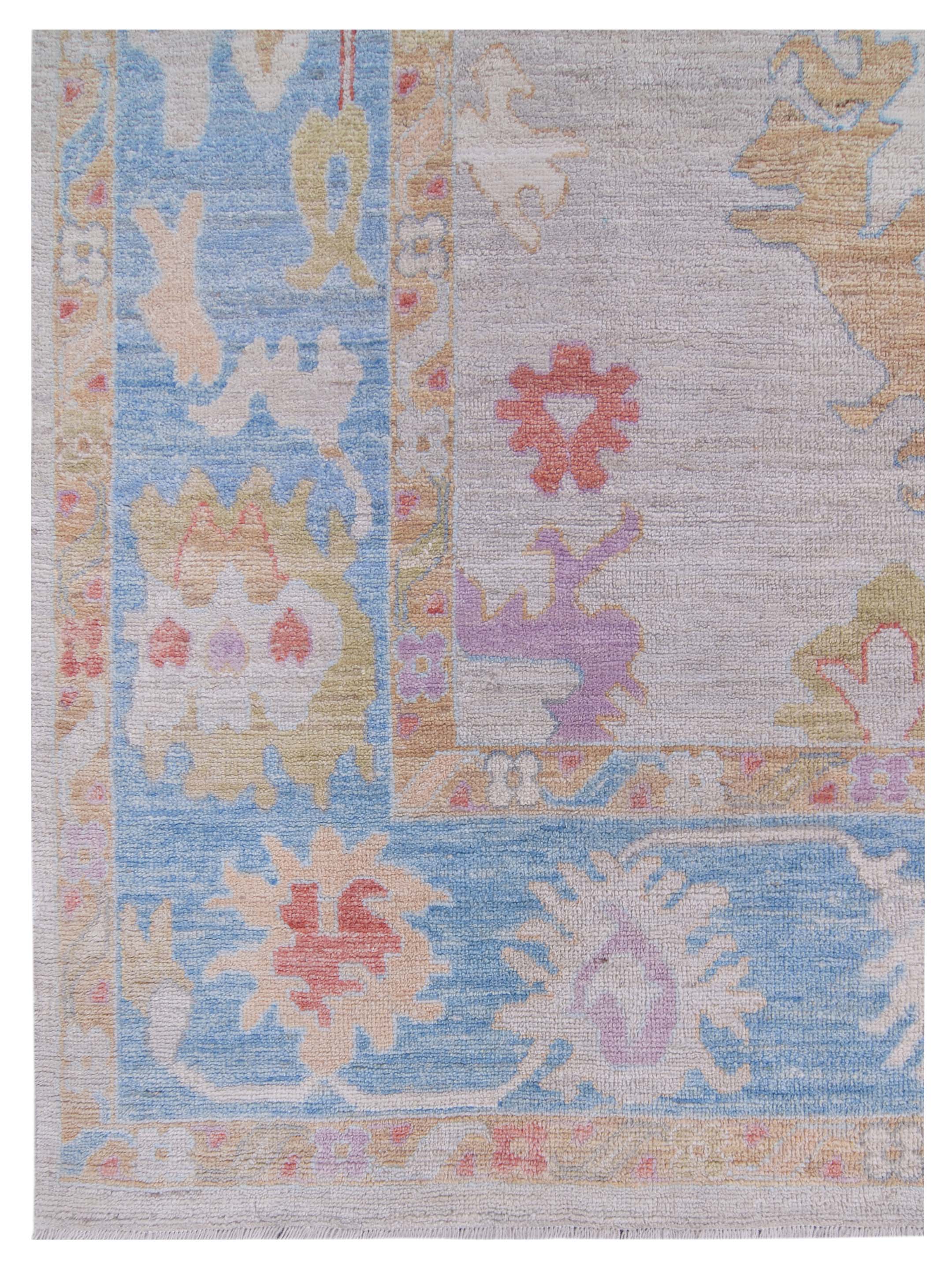 Ushak Wool Weft Hand Knotted Beige 9x12 - Image 3 of 5