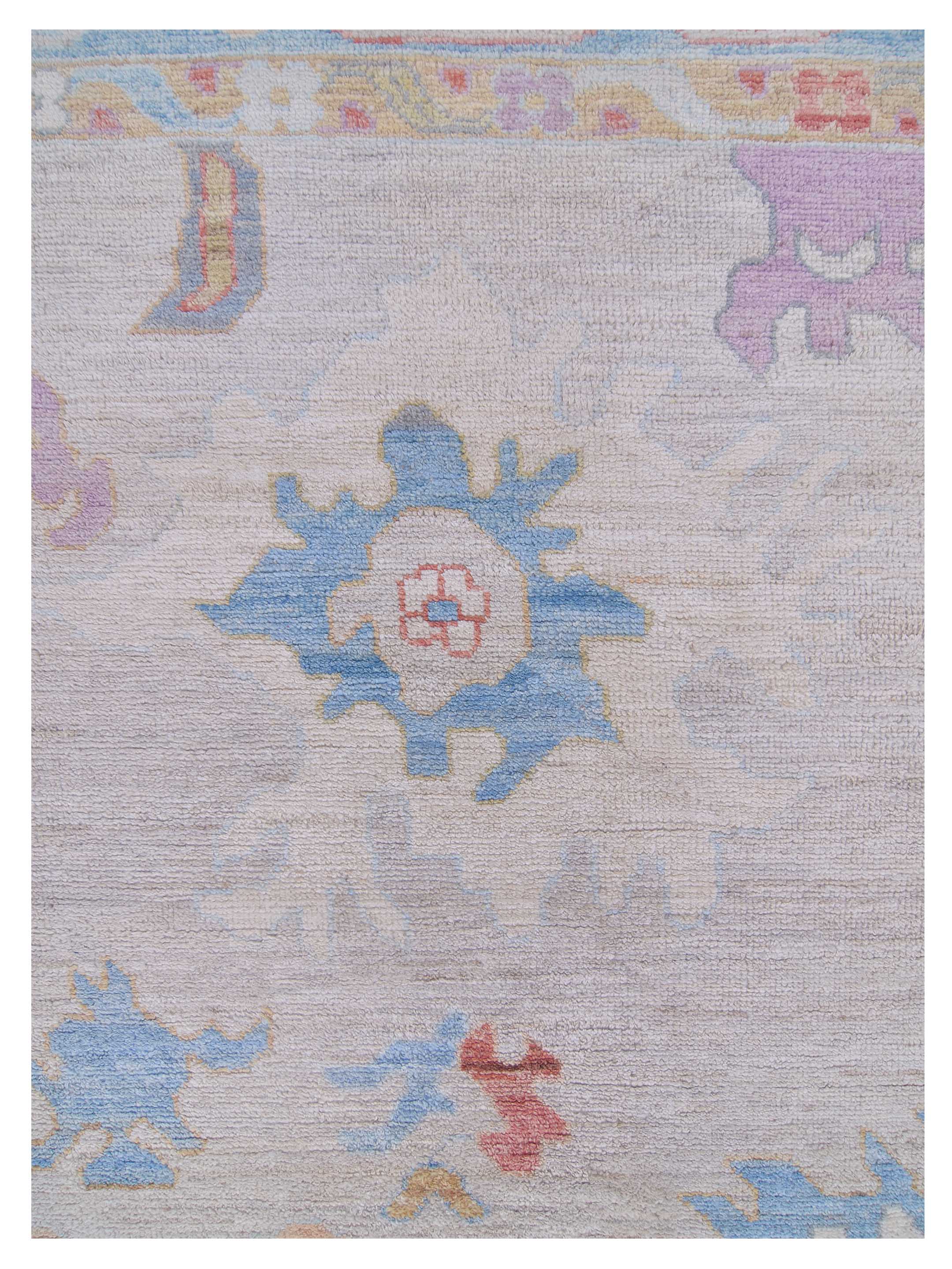 Ushak Wool Weft Hand Knotted Beige 9x12 - Image 4 of 5