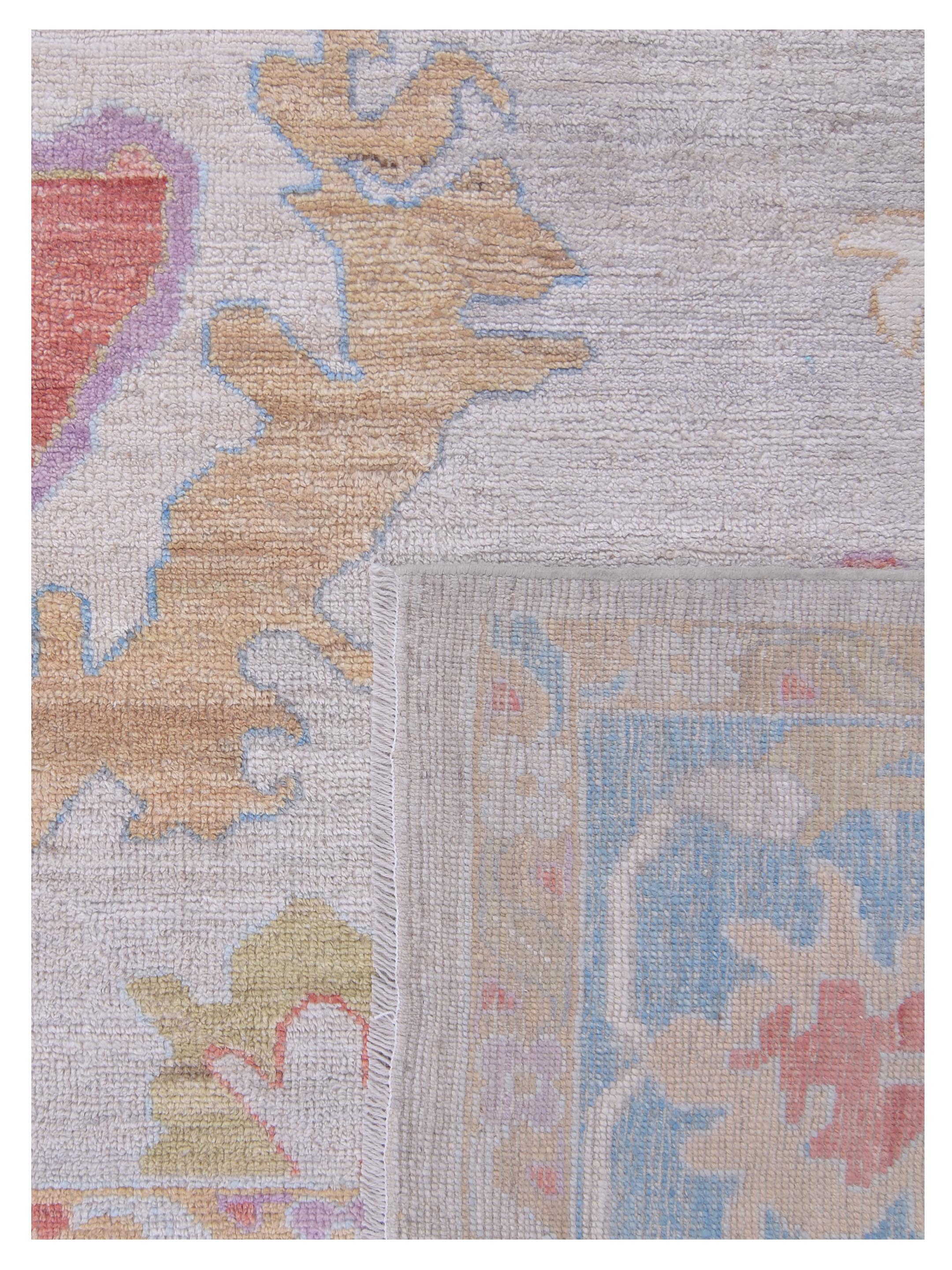 Ushak Wool Weft Hand Knotted Beige 9x12 - Image 5 of 5