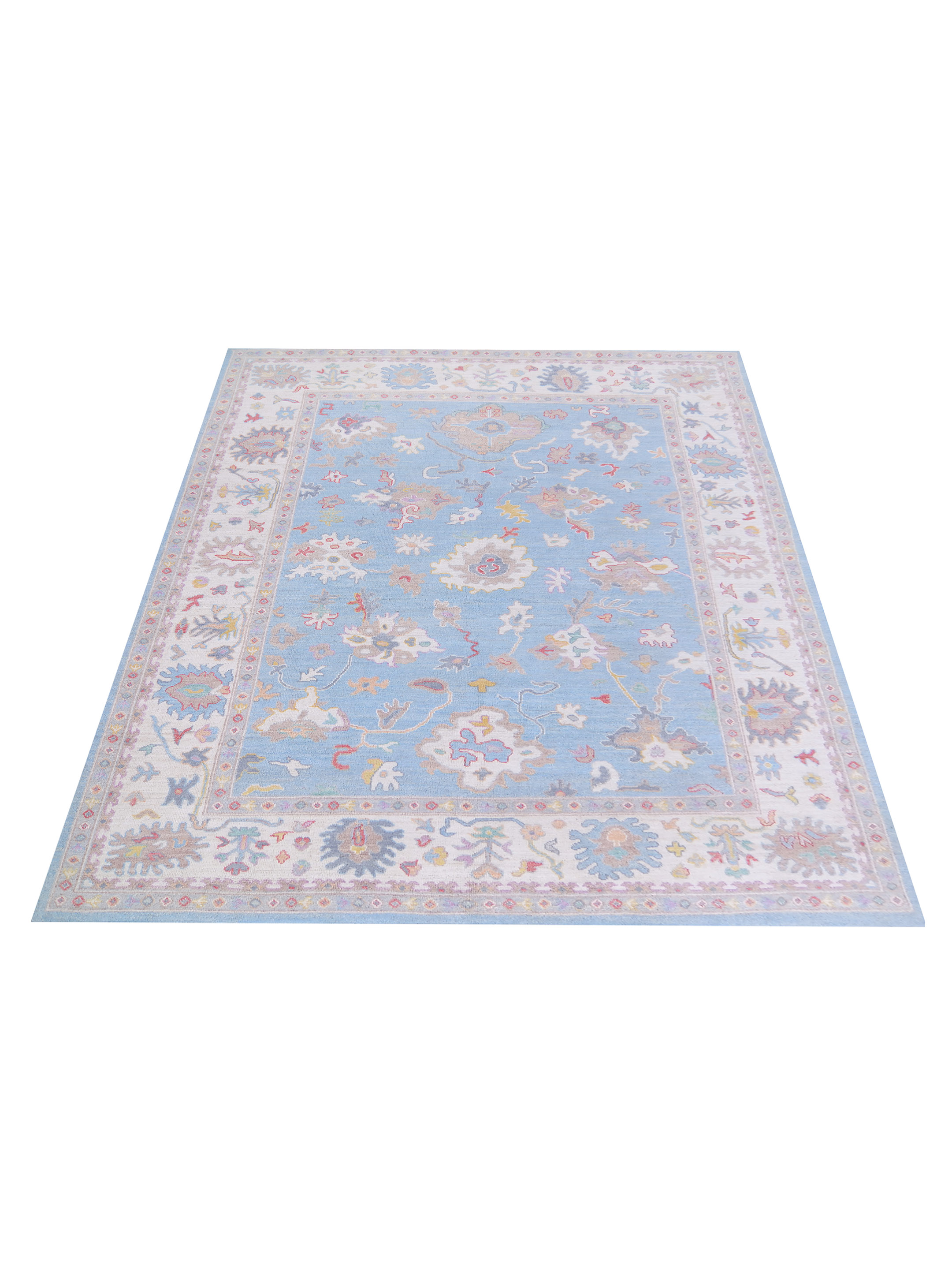 Ushak Wool Weft Hand Knotted Blue 9x12 - Image 2 of 5