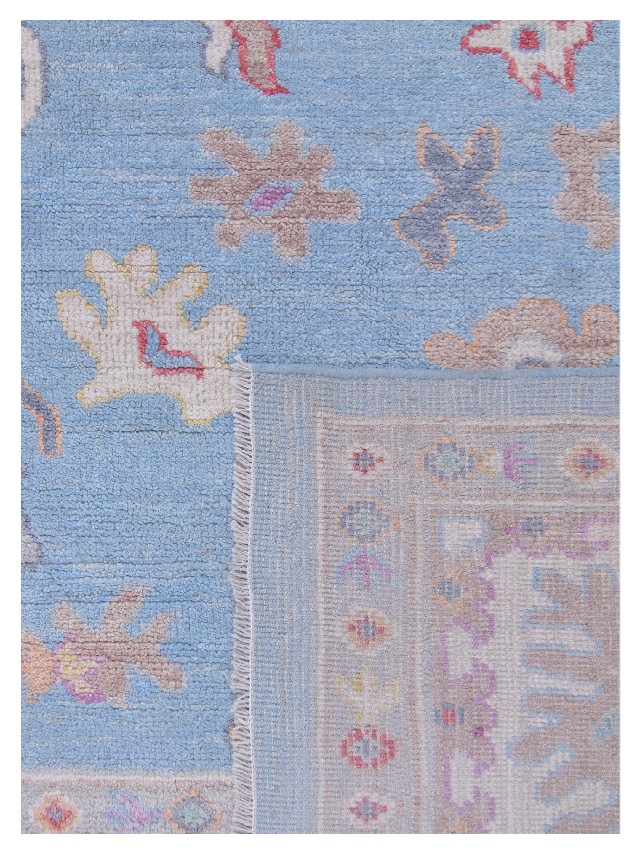 Ushak Wool Weft Hand Knotted Blue 9x12 - Image 5 of 5