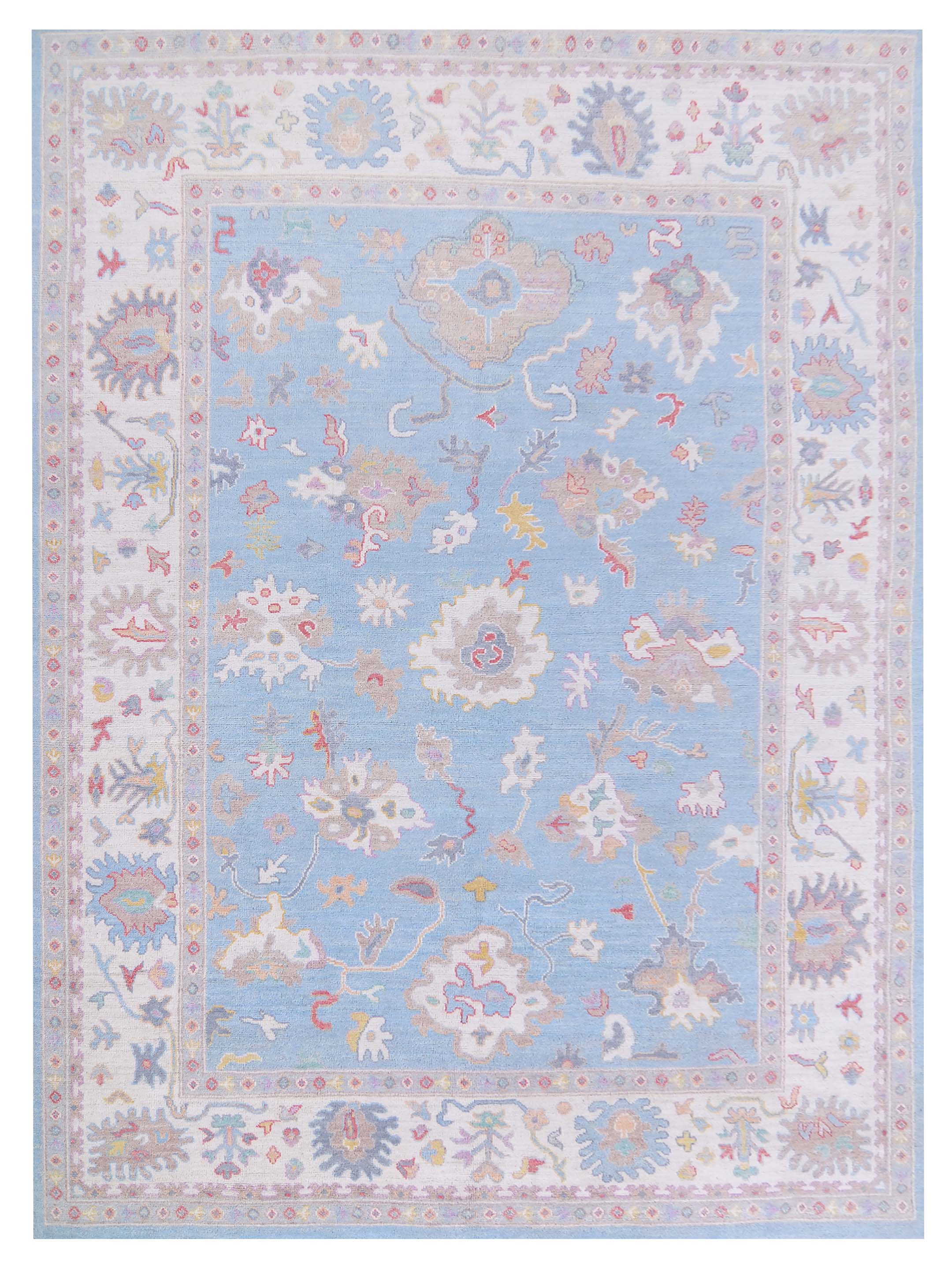Ushak Wool Weft Hand Knotted Blue 9x12