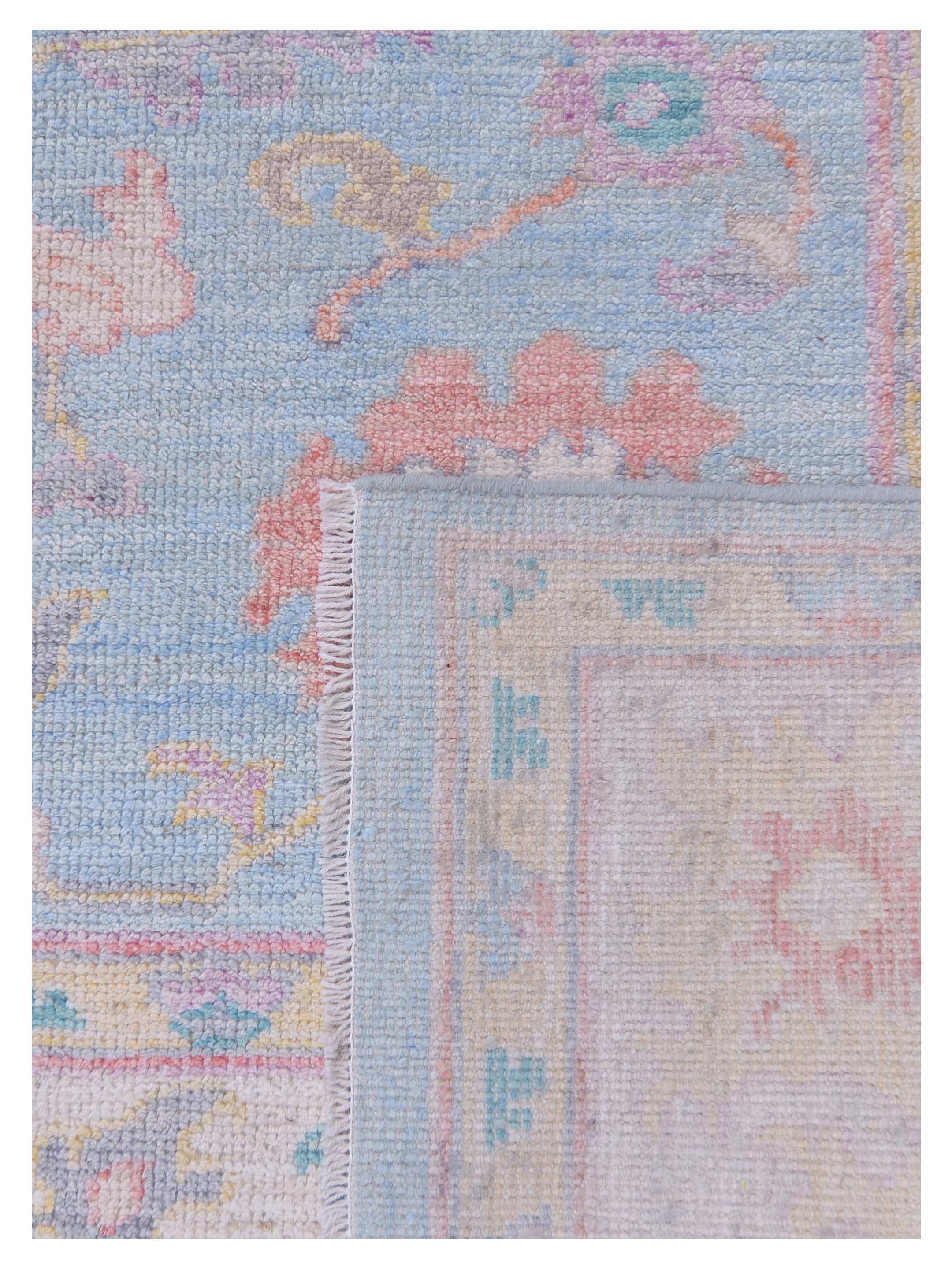Ushak Wool Weft Hand Knotted Blue 8x10 - Image 5 of 5
