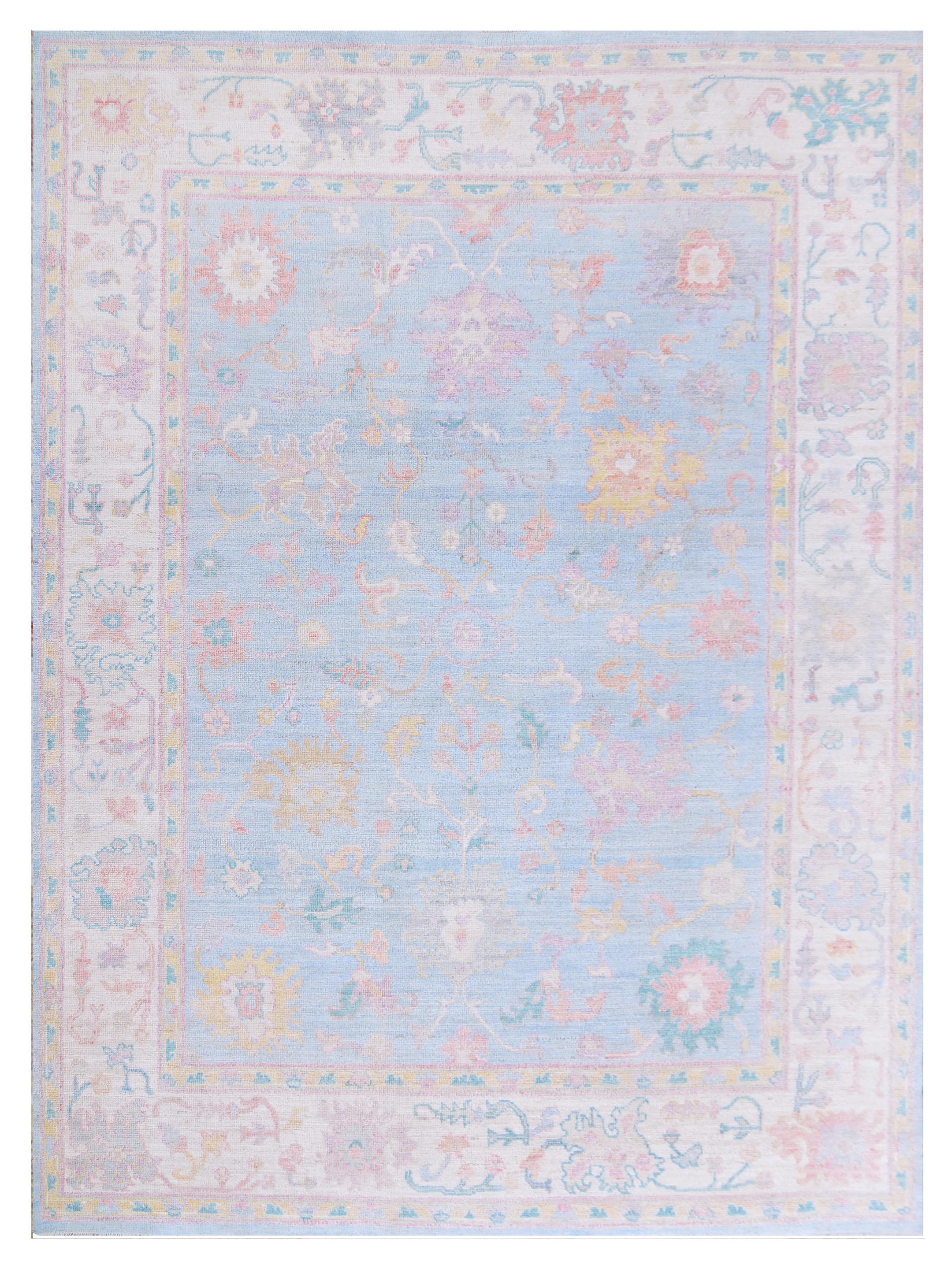 Ushak Wool Weft Hand Knotted Blue 8x10