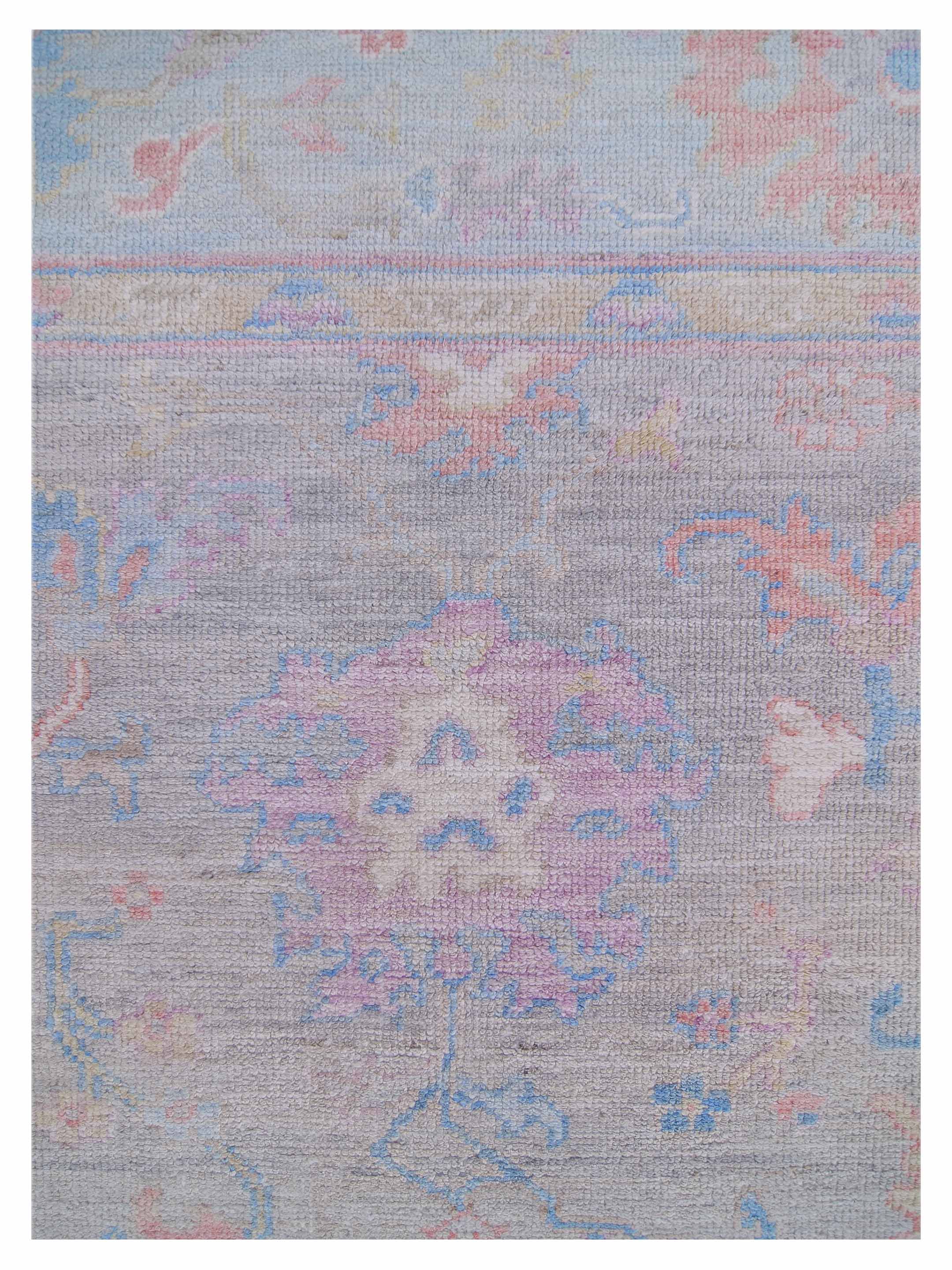 Ushak Wool Weft Hand Knotted Grey 8x10 - Image 4 of 5
