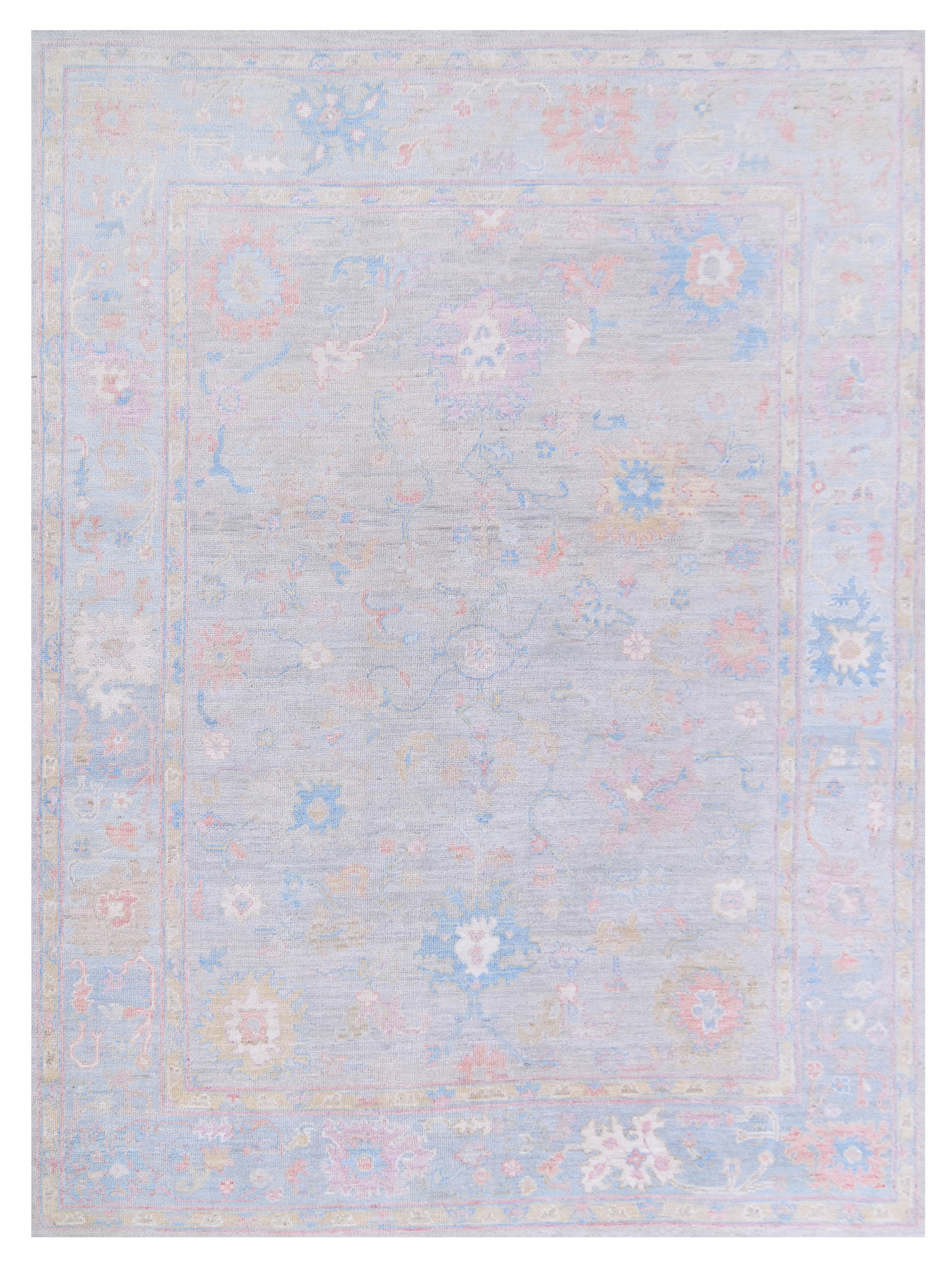 Ushak Wool Weft Hand Knotted Grey 8x10