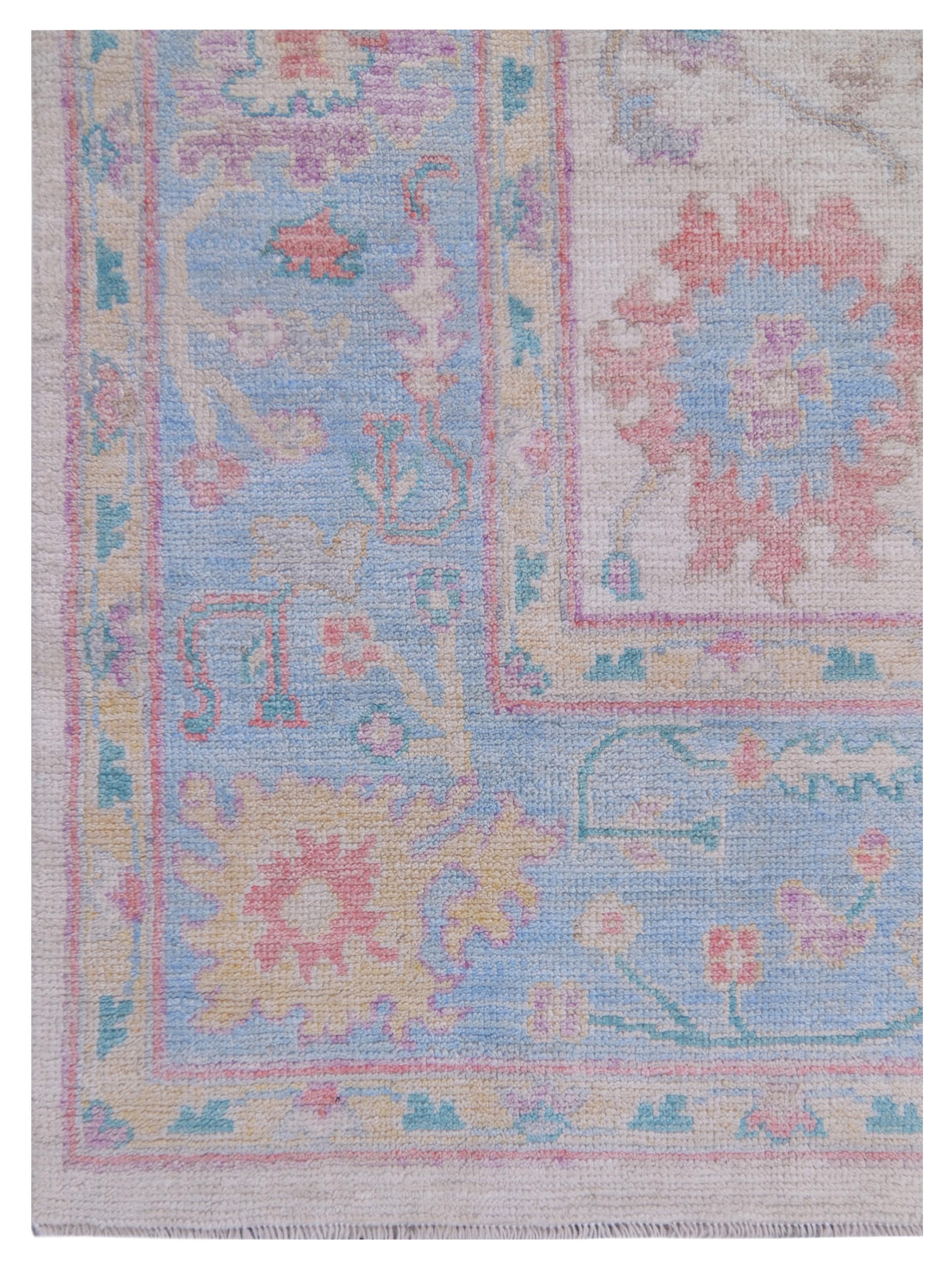 Ushak Wool Weft Hand Knotted Ivory 8x10 - Image 3 of 5
