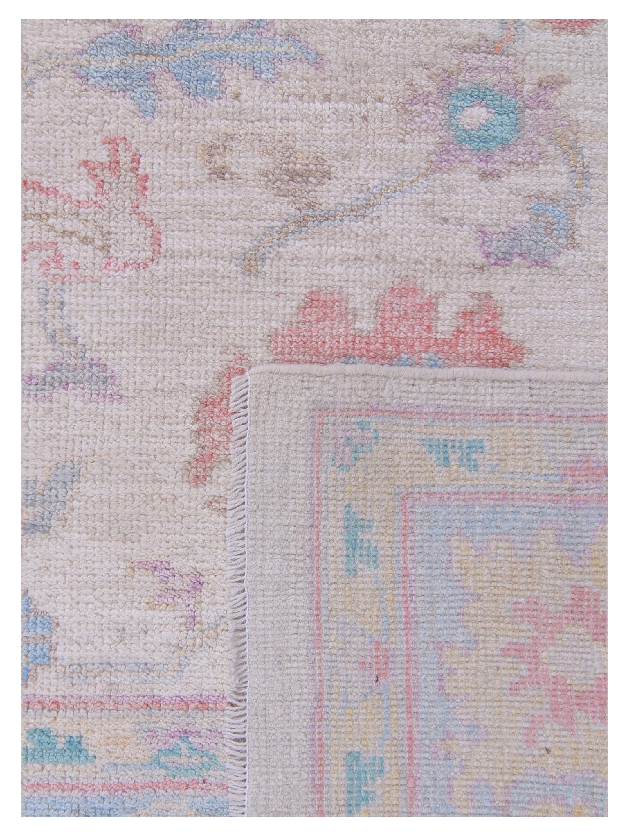 Ushak Wool Weft Hand Knotted Ivory 8x10 - Image 5 of 5