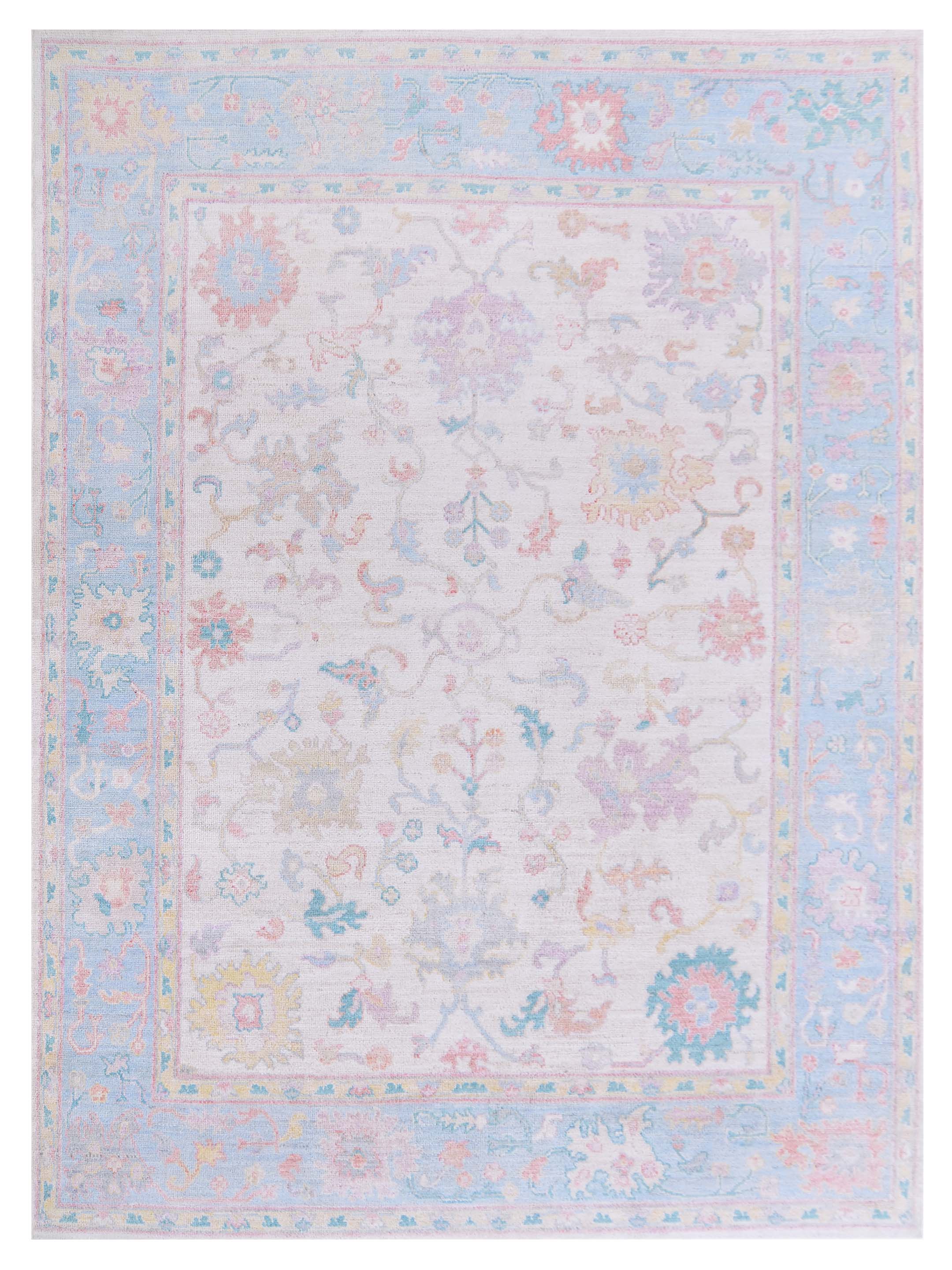 Ushak Wool Weft Hand Knotted Ivory 8x10