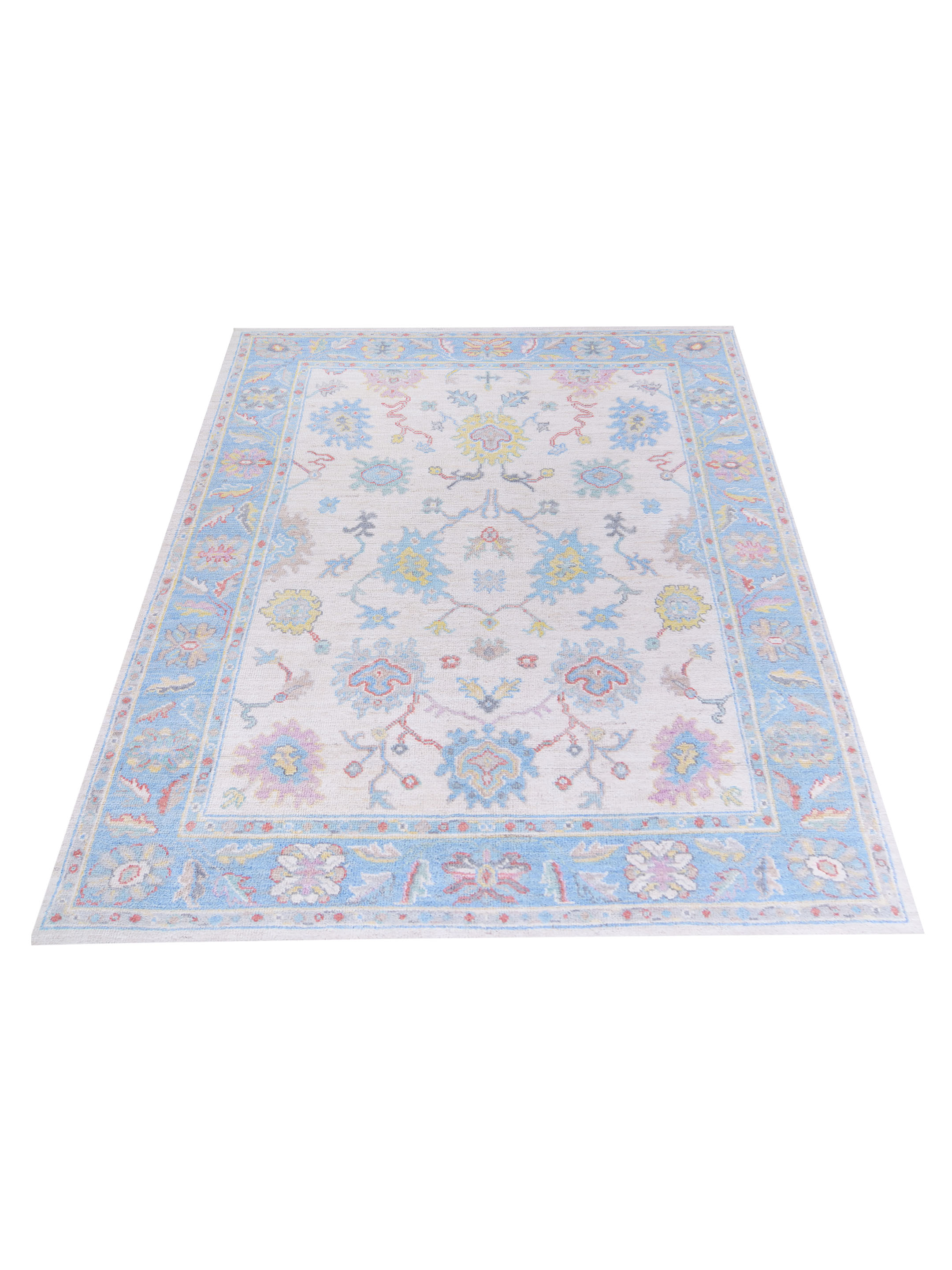 Ushak Wool Weft Hand Knotted Ivory 8x10 - Image 2 of 5