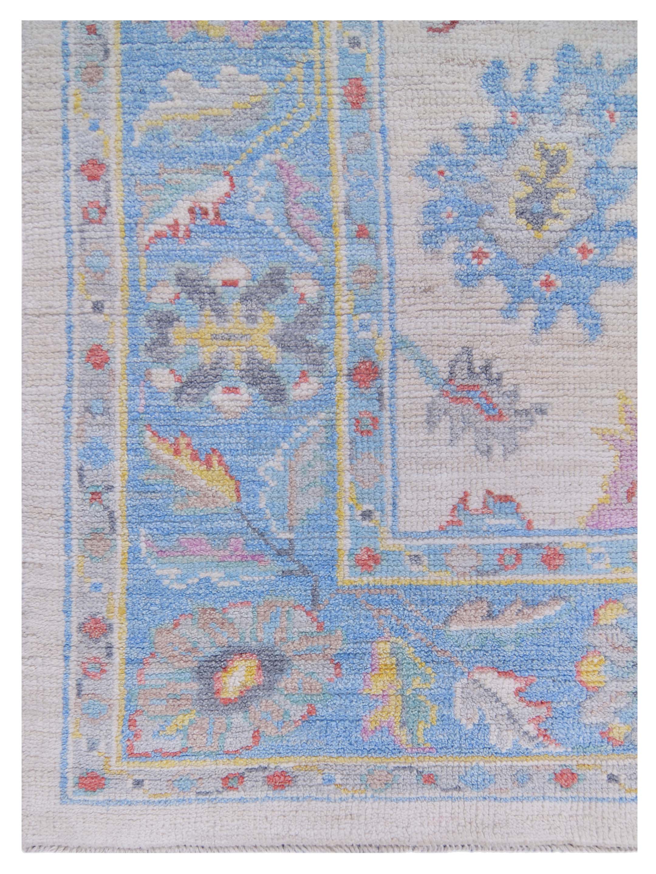 Ushak Wool Weft Hand Knotted Ivory 8x10 - Image 3 of 5