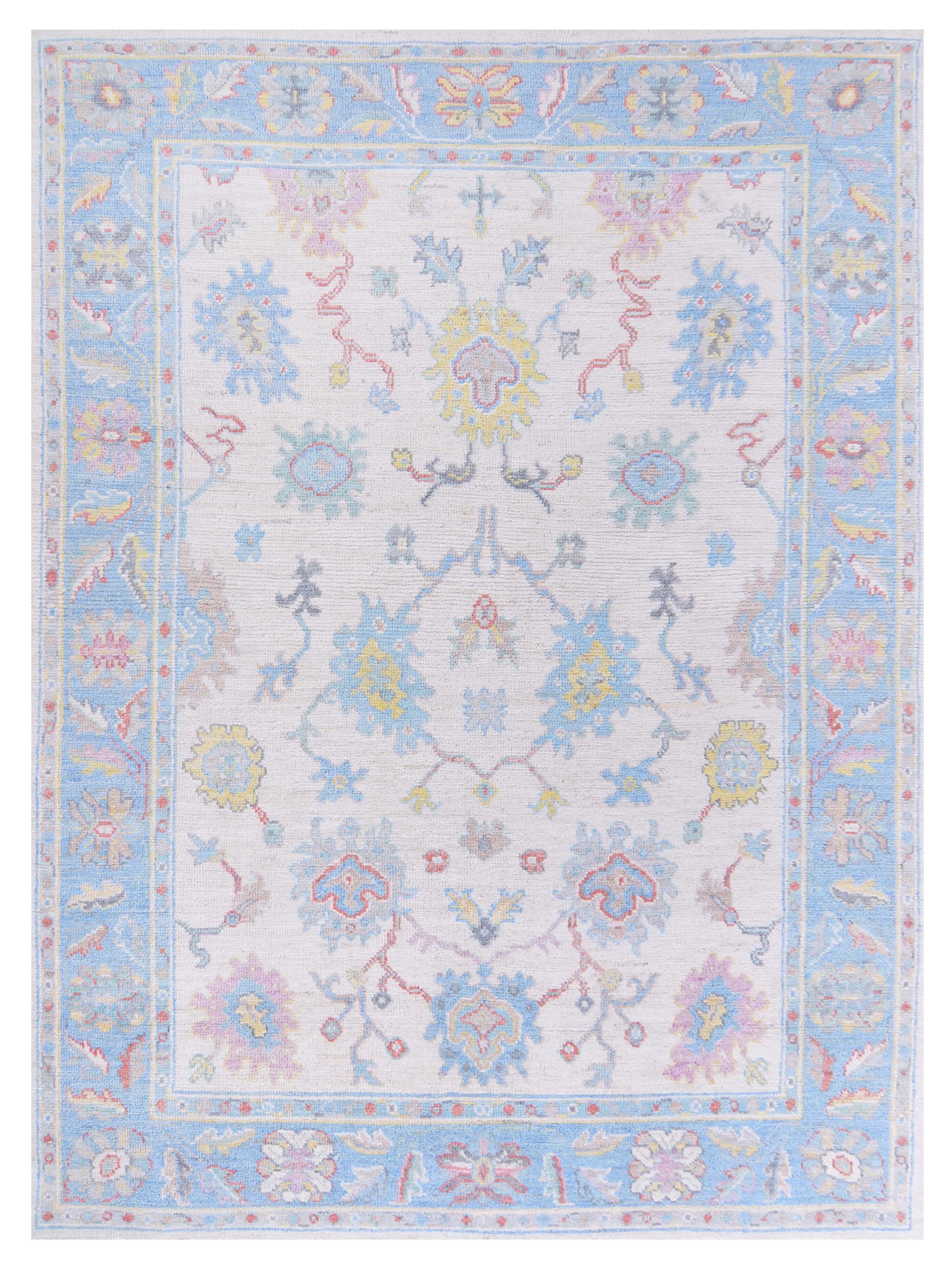 Ushak Wool Weft Hand Knotted Ivory 8x10