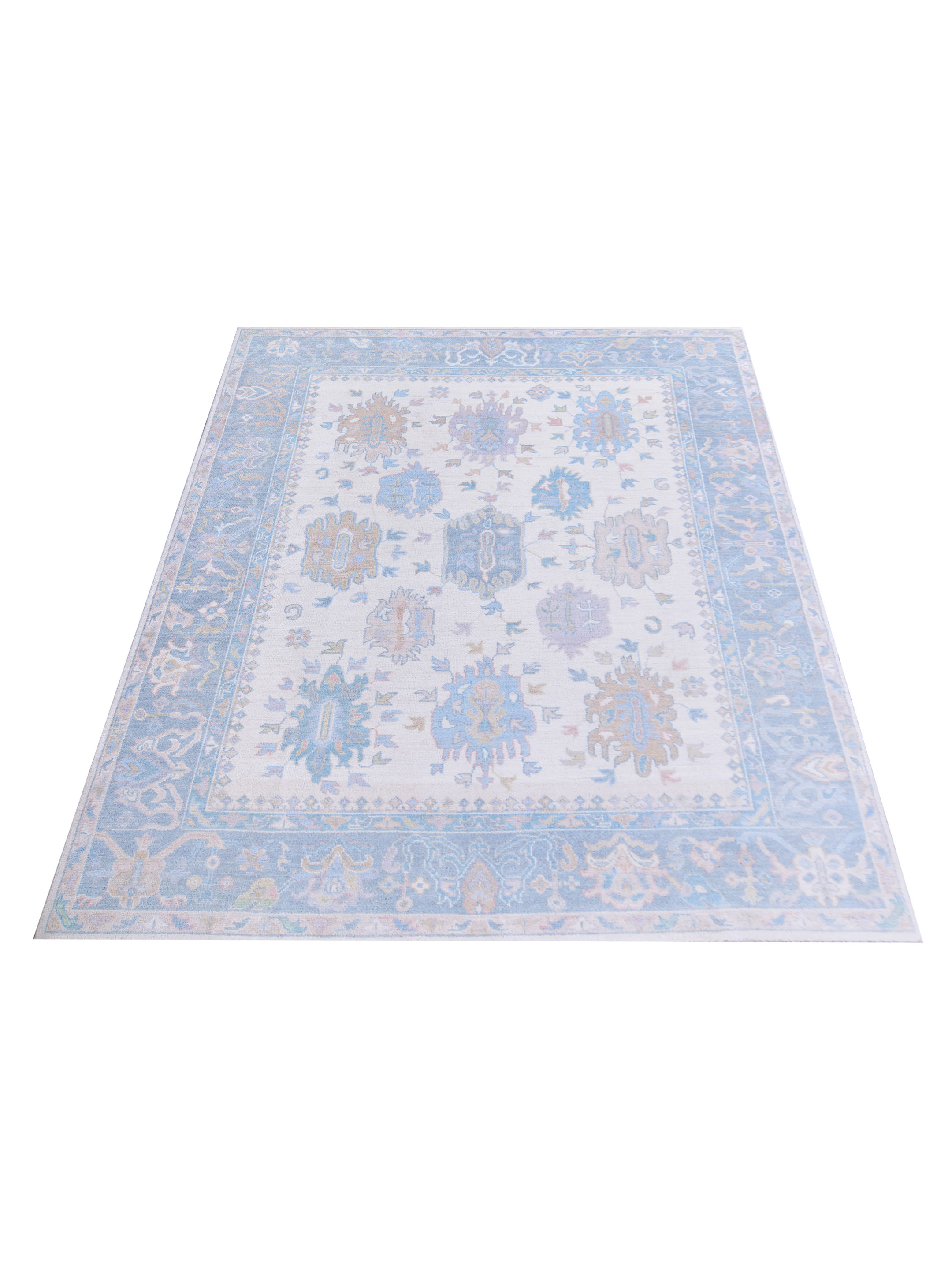 Ushak Wool Weft Hand Knotted Ivory 8x10 - Image 2 of 5