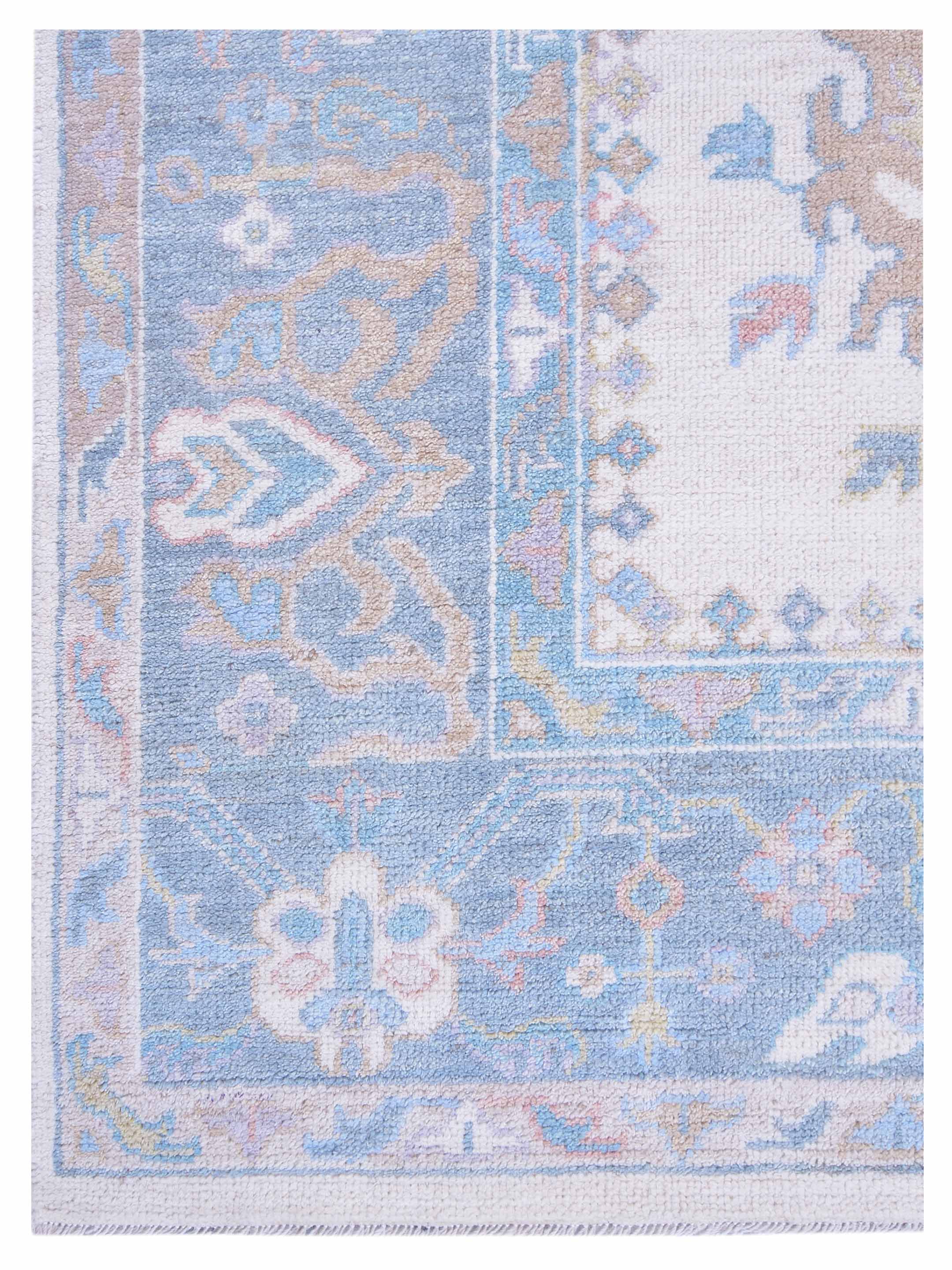 Ushak Wool Weft Hand Knotted Ivory 8x10 - Image 3 of 5