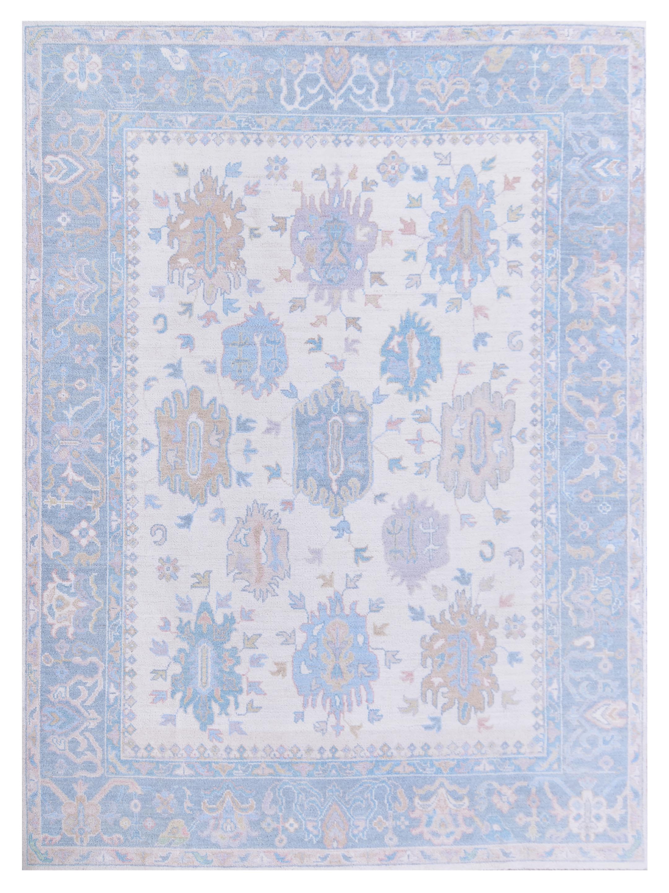 Ushak Wool Weft Hand Knotted Ivory 8x10