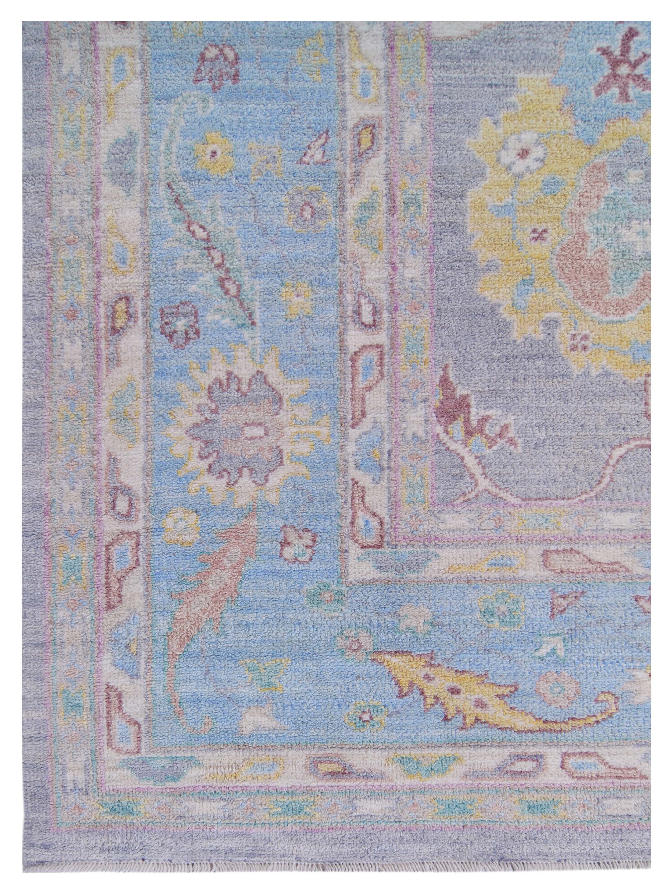 Ushak Wool Weft Hand Knotted Lilac 8x11 - Image 3 of 5