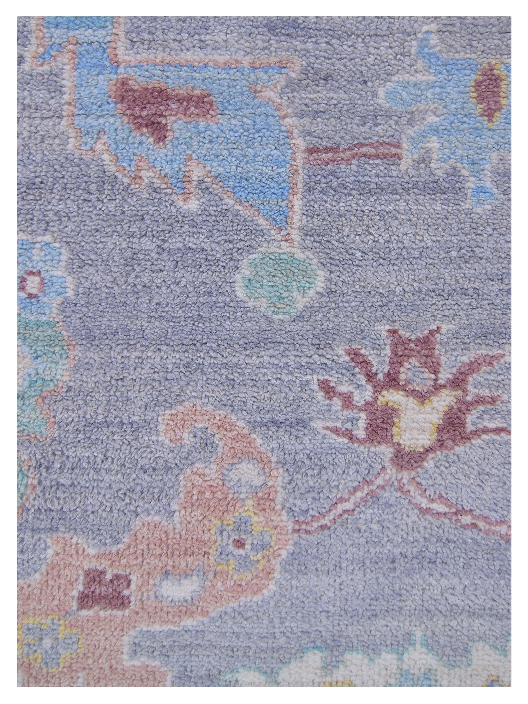 Ushak Wool Weft Hand Knotted Lilac 8x11 - Image 4 of 5