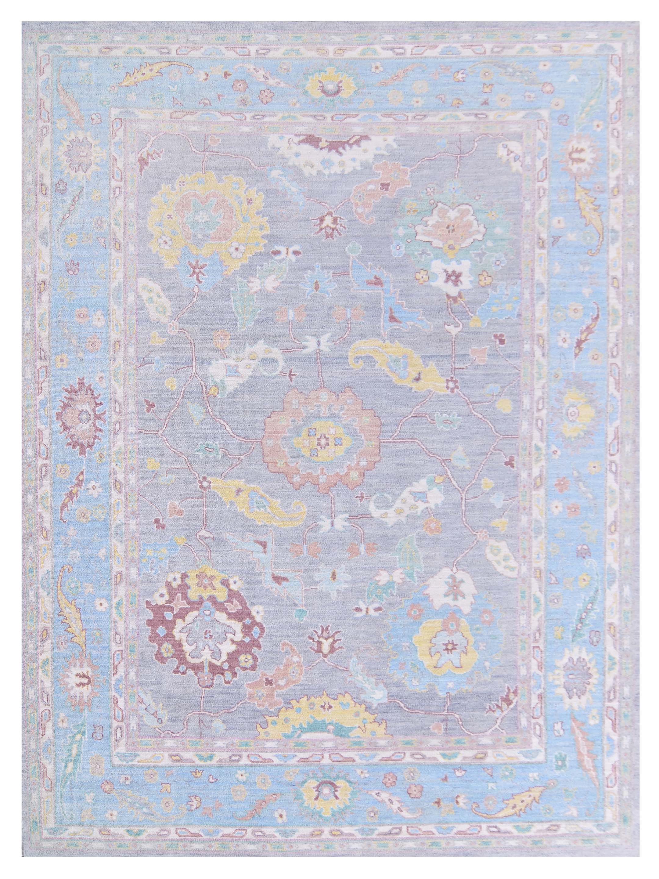Ushak Wool Weft Hand Knotted Lilac 8x11