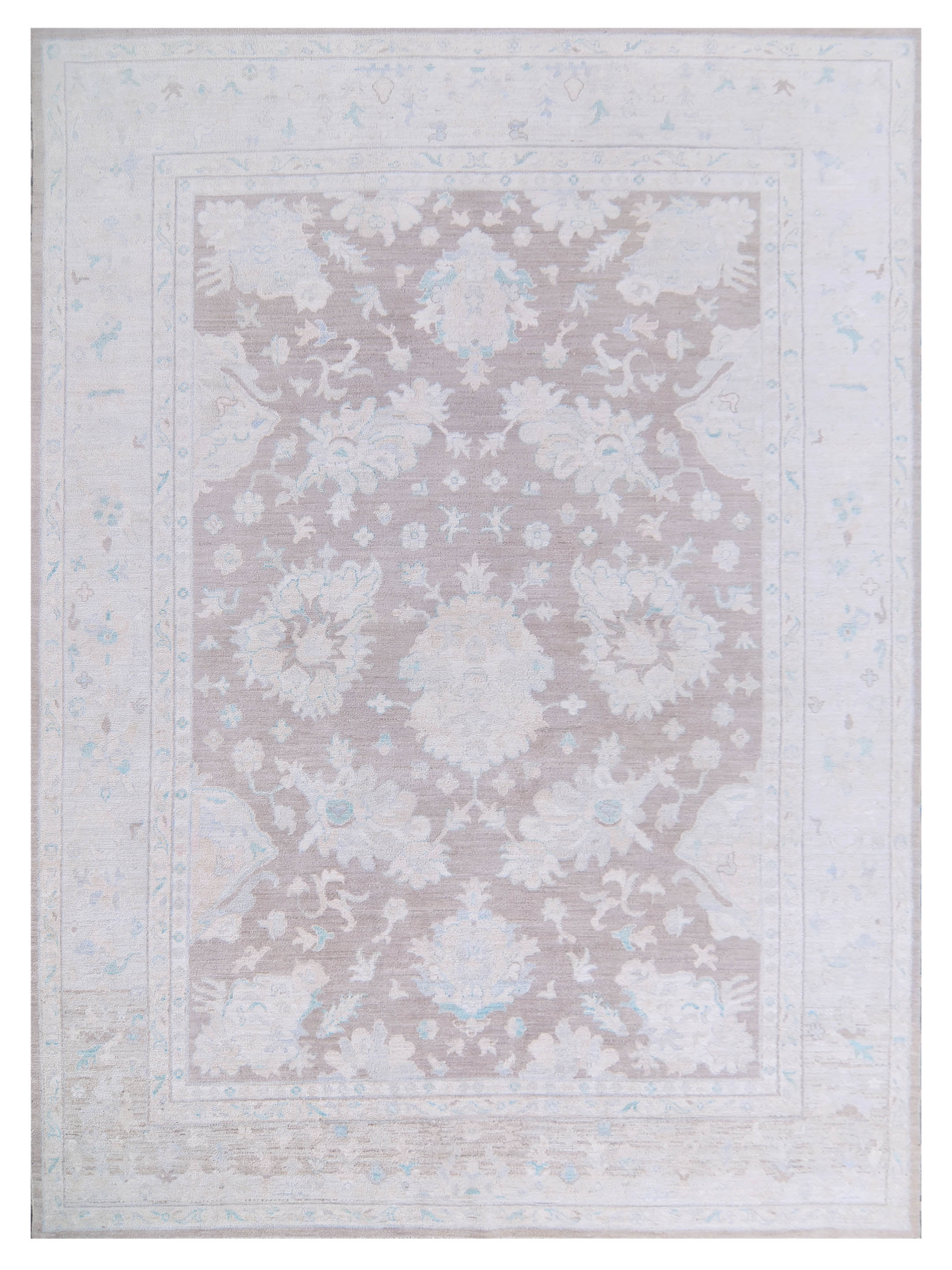 Ushak Wool Weft Hand Knotted Brown 9x12