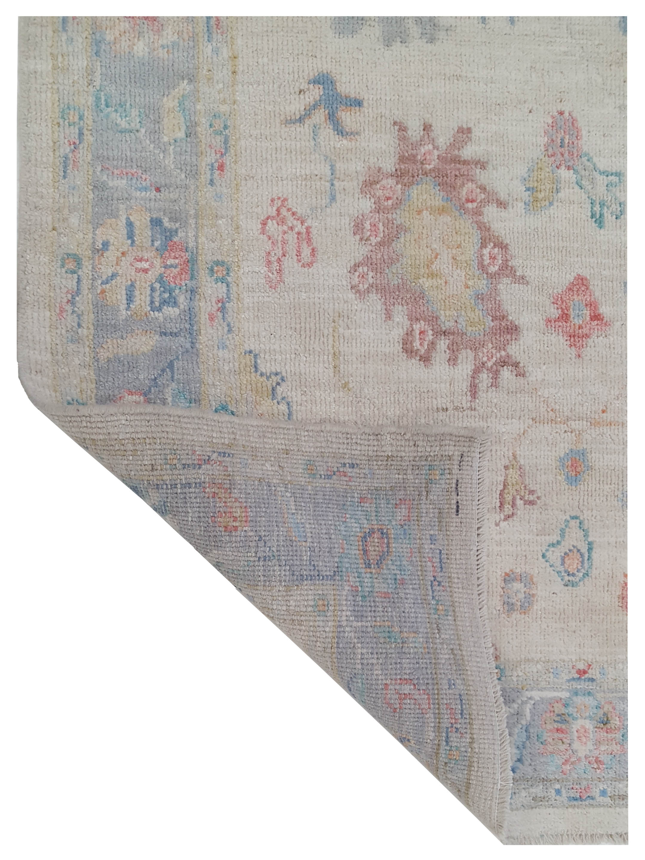 Ushak Wool Weft Hand Knotted Ivory 4x6 - Image 5 of 5