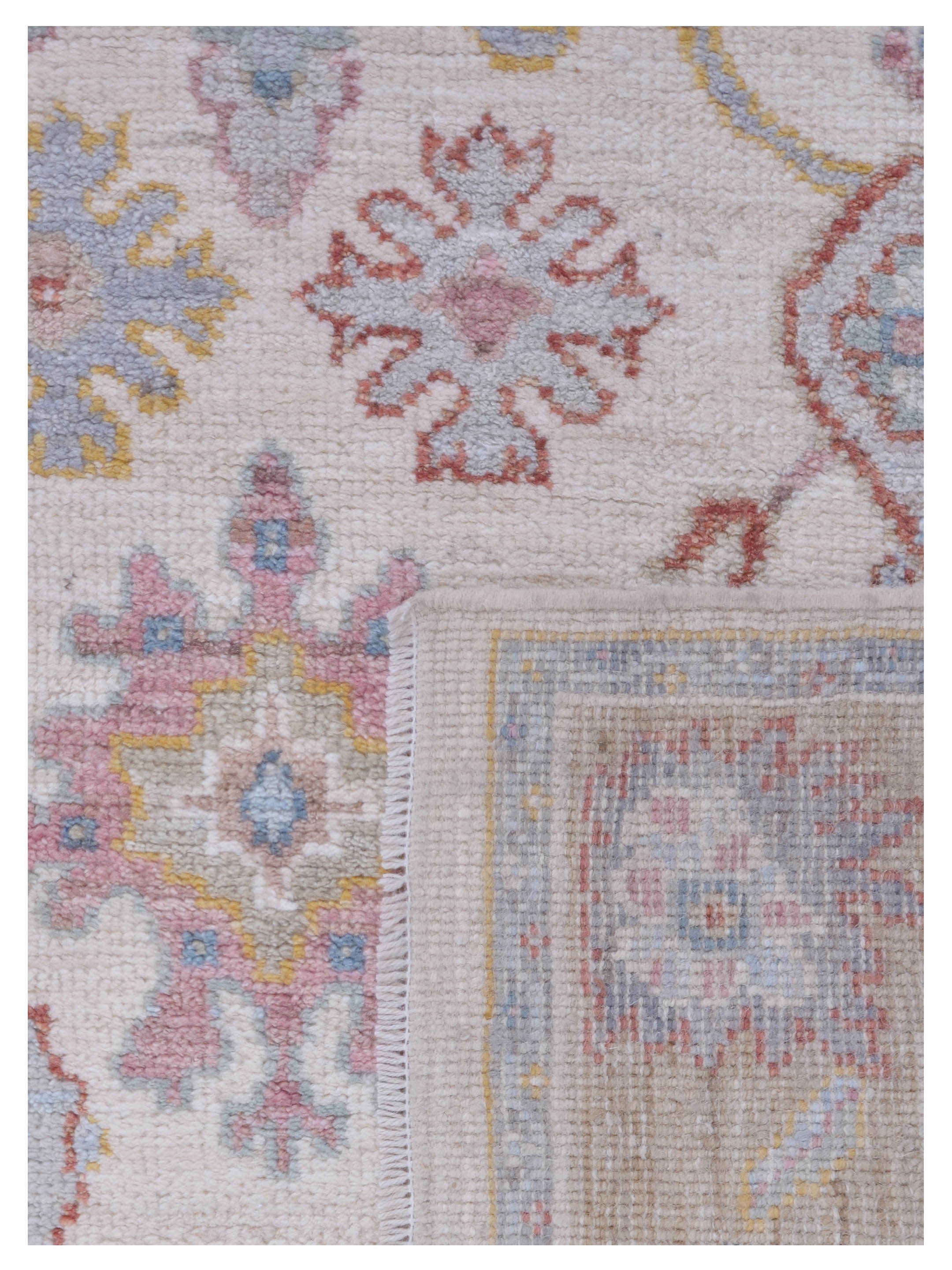 Ushak Wool Weft Hand Knotted Ivory 4x6 - Image 5 of 5