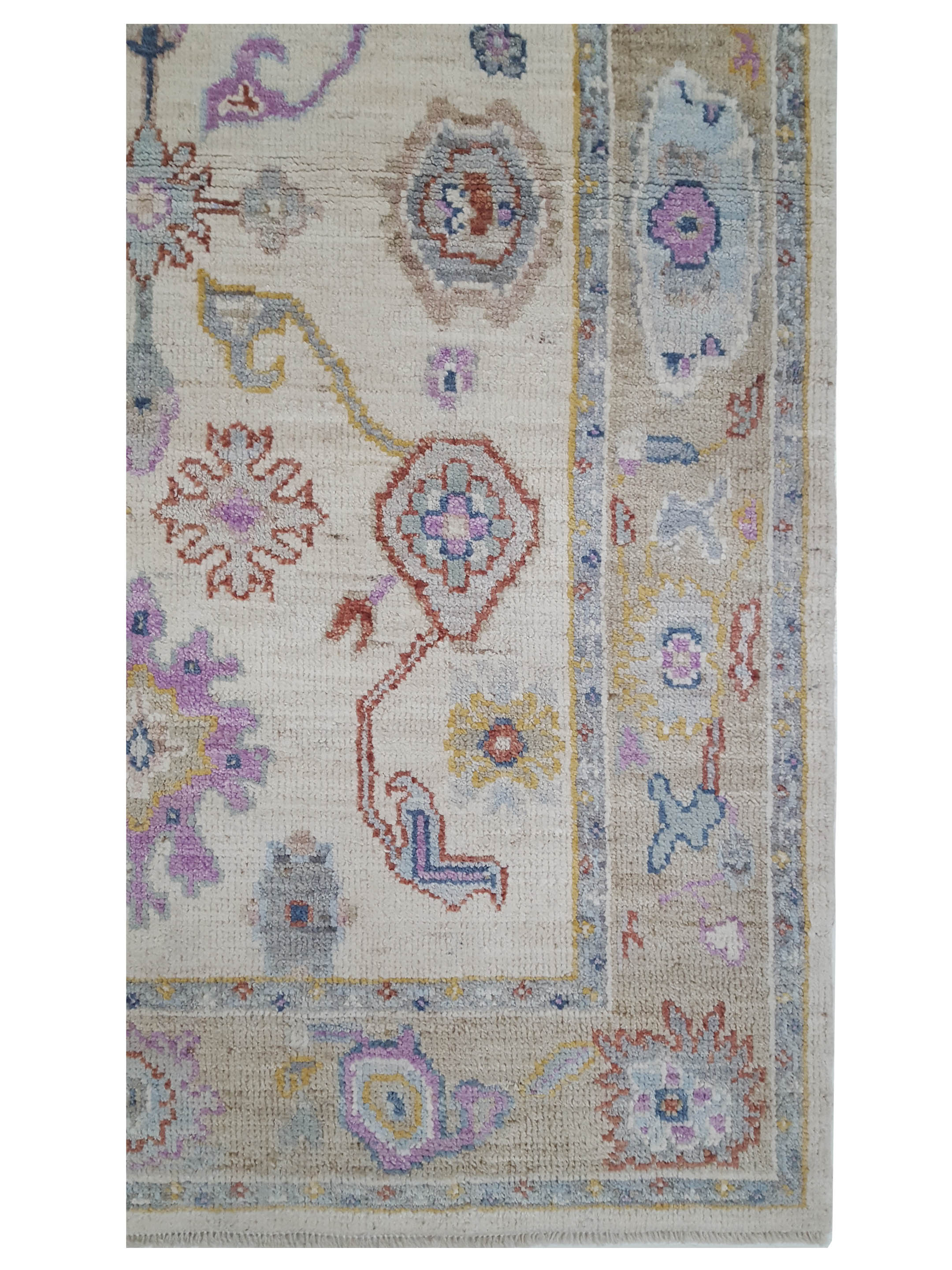 Ushak Wool Weft Hand Knotted Ivory 4x6 - Image 4 of 5