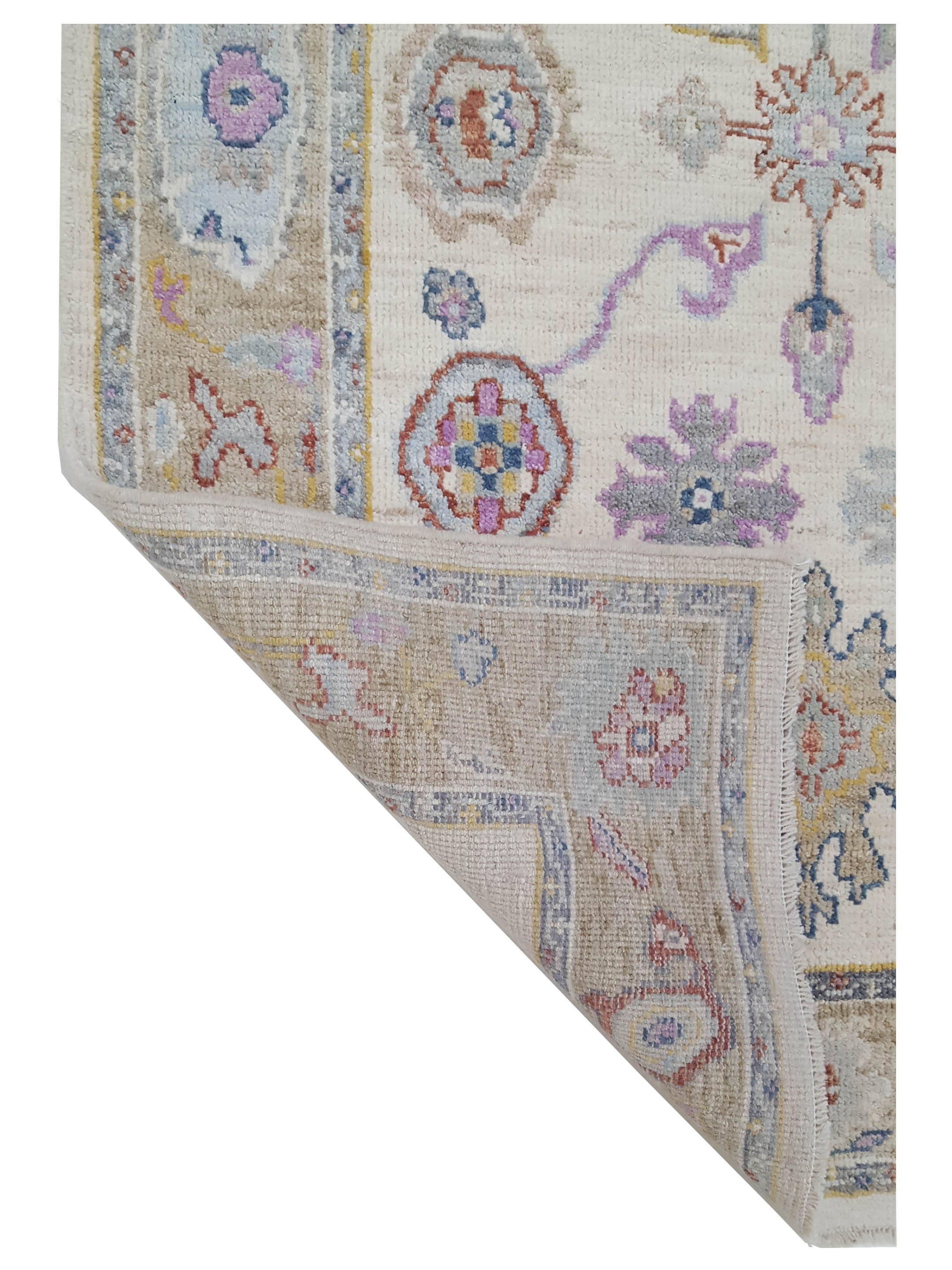 Ushak Wool Weft Hand Knotted Ivory 4x6 - Image 5 of 5