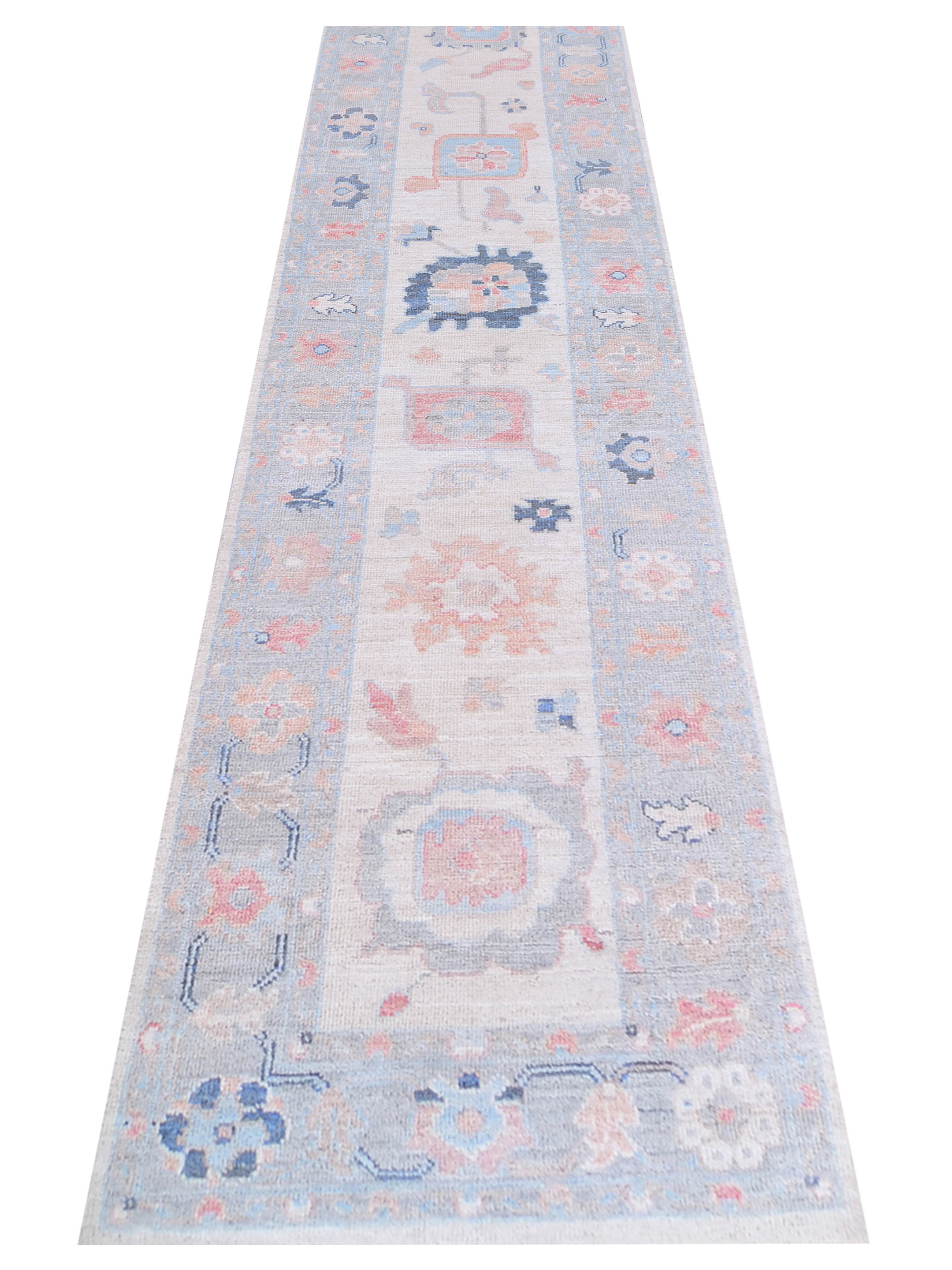 Ushak Wool Weft Hand Knotted Ivory 3x12 - Image 2 of 5