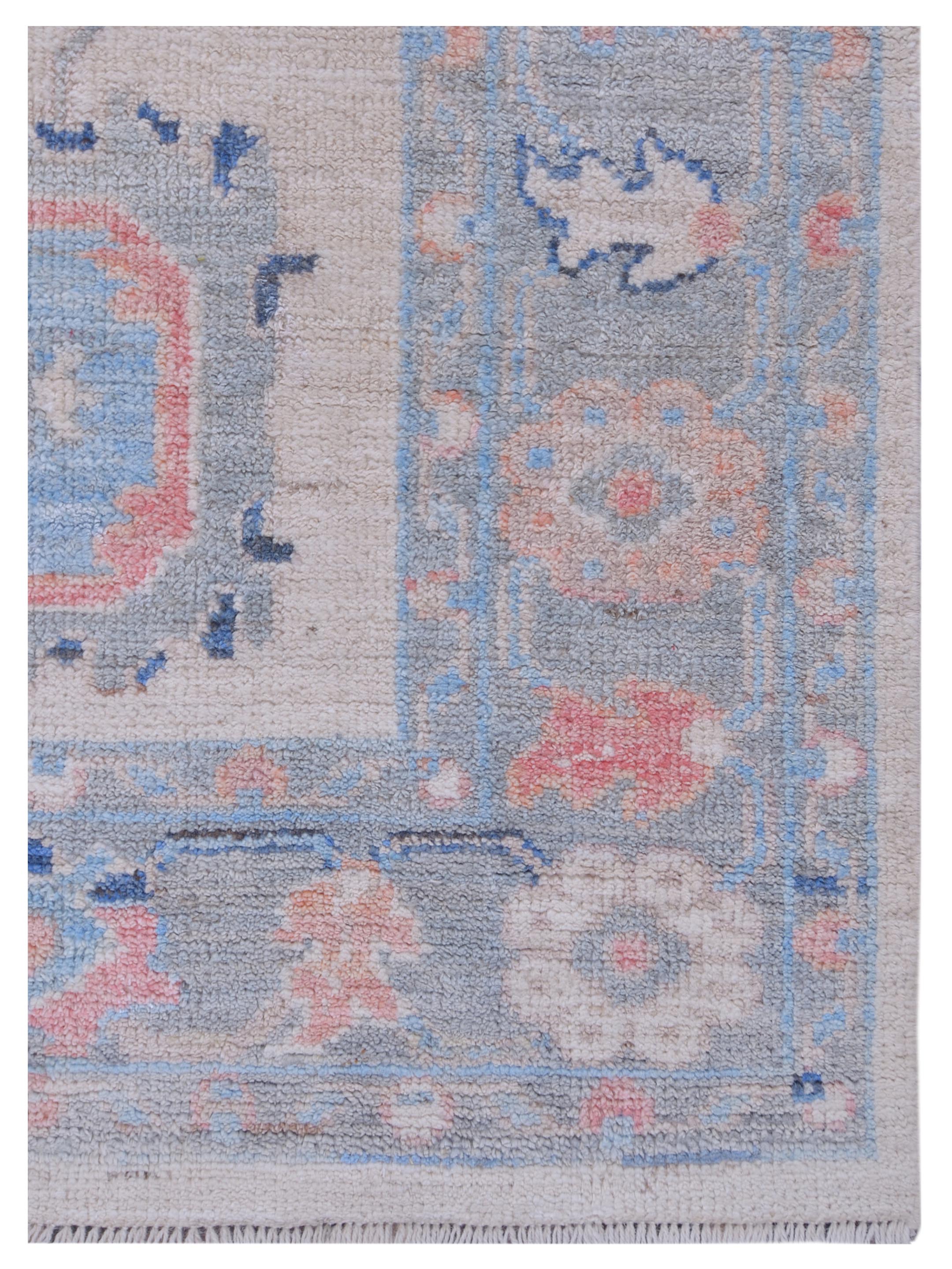 Ushak Wool Weft Hand Knotted Ivory 3x12 - Image 3 of 5