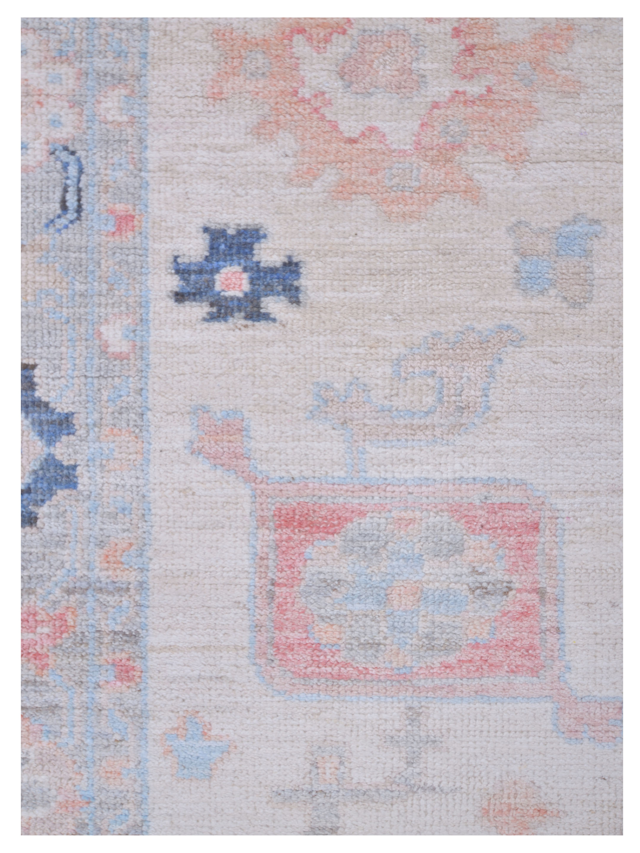 Ushak Wool Weft Hand Knotted Ivory 3x12 - Image 4 of 5