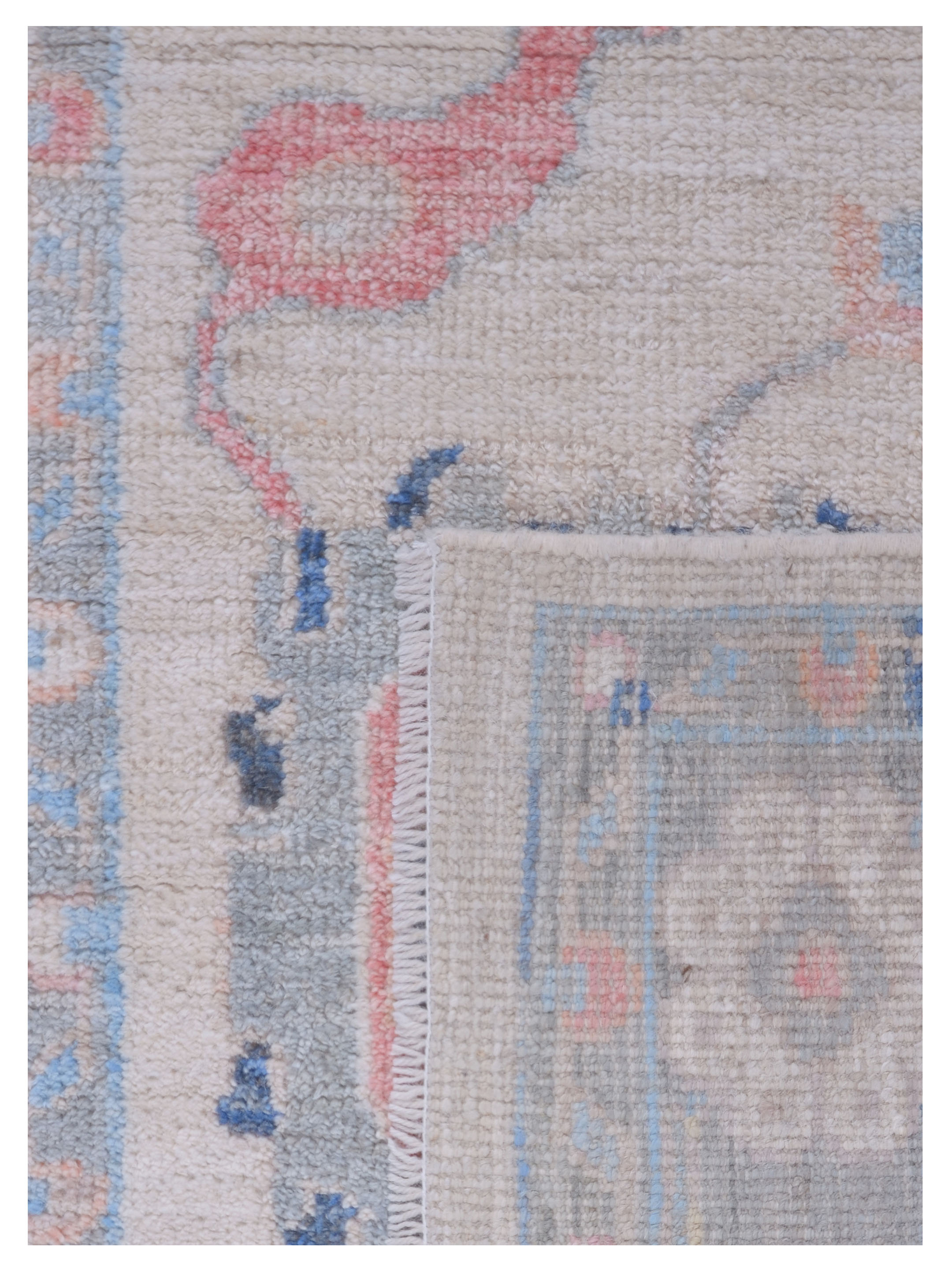 Ushak Wool Weft Hand Knotted Ivory 3x12 - Image 5 of 5