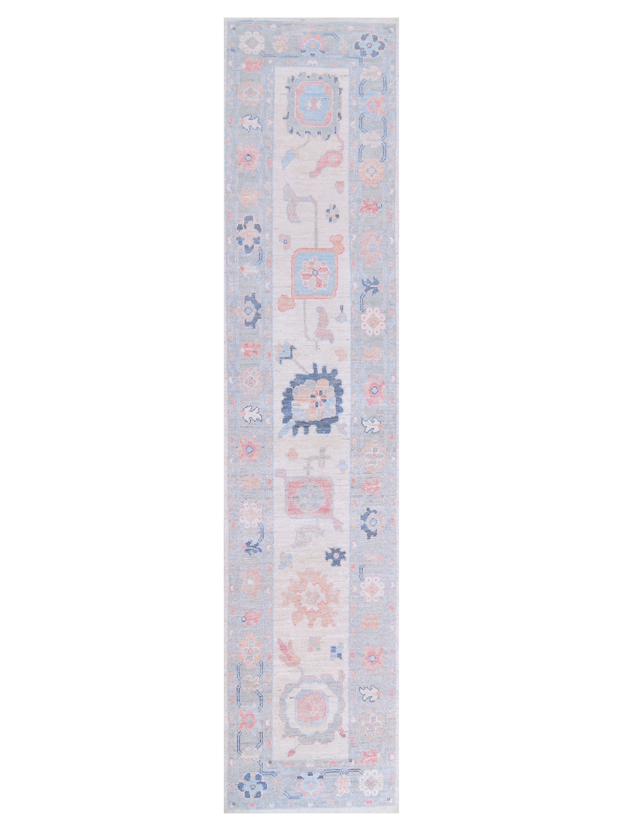 Ushak Wool Weft Hand Knotted Ivory 3x12