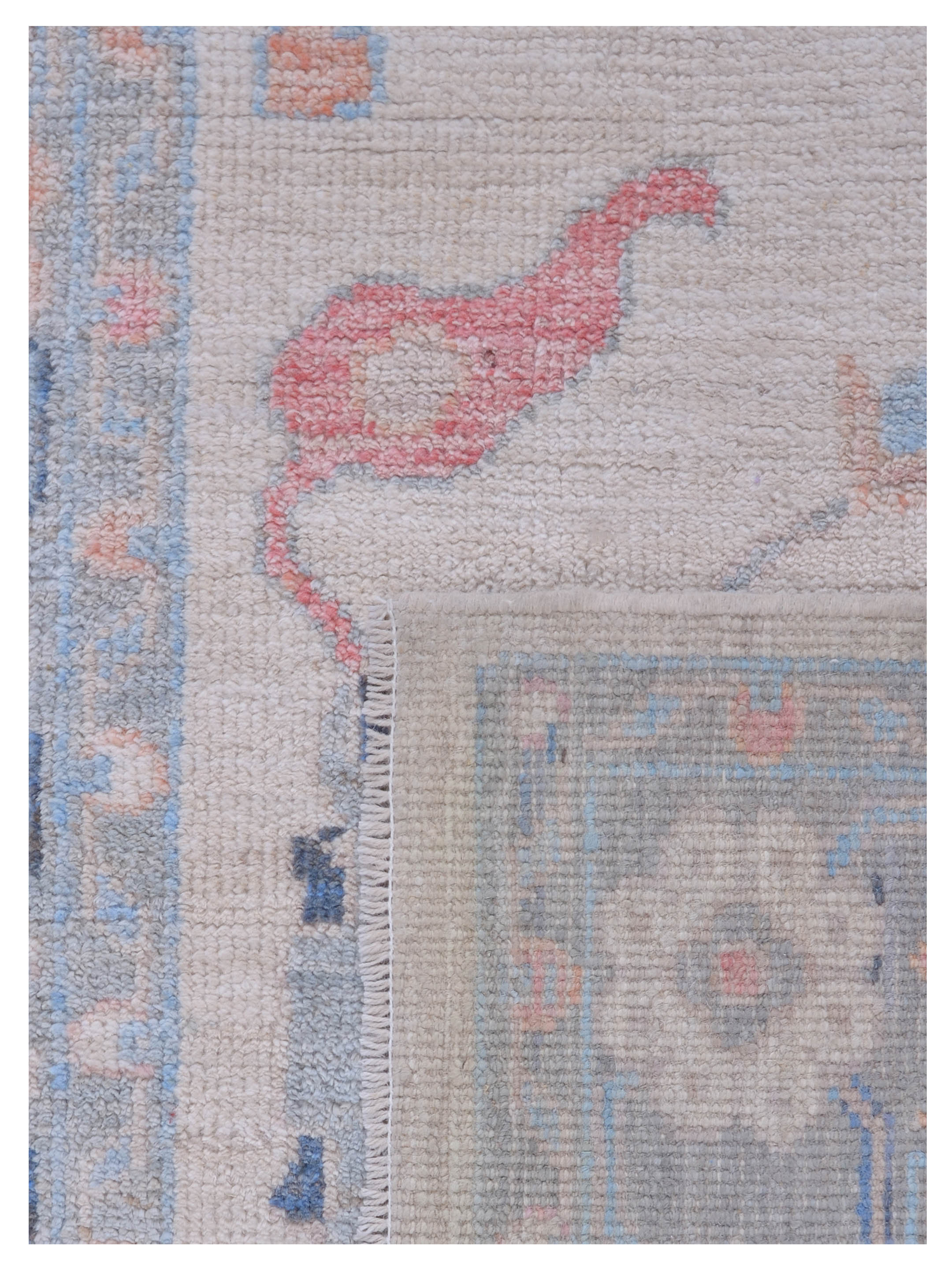Ushak Wool Weft Hand Knotted Ivory 3x12 - Image 5 of 5