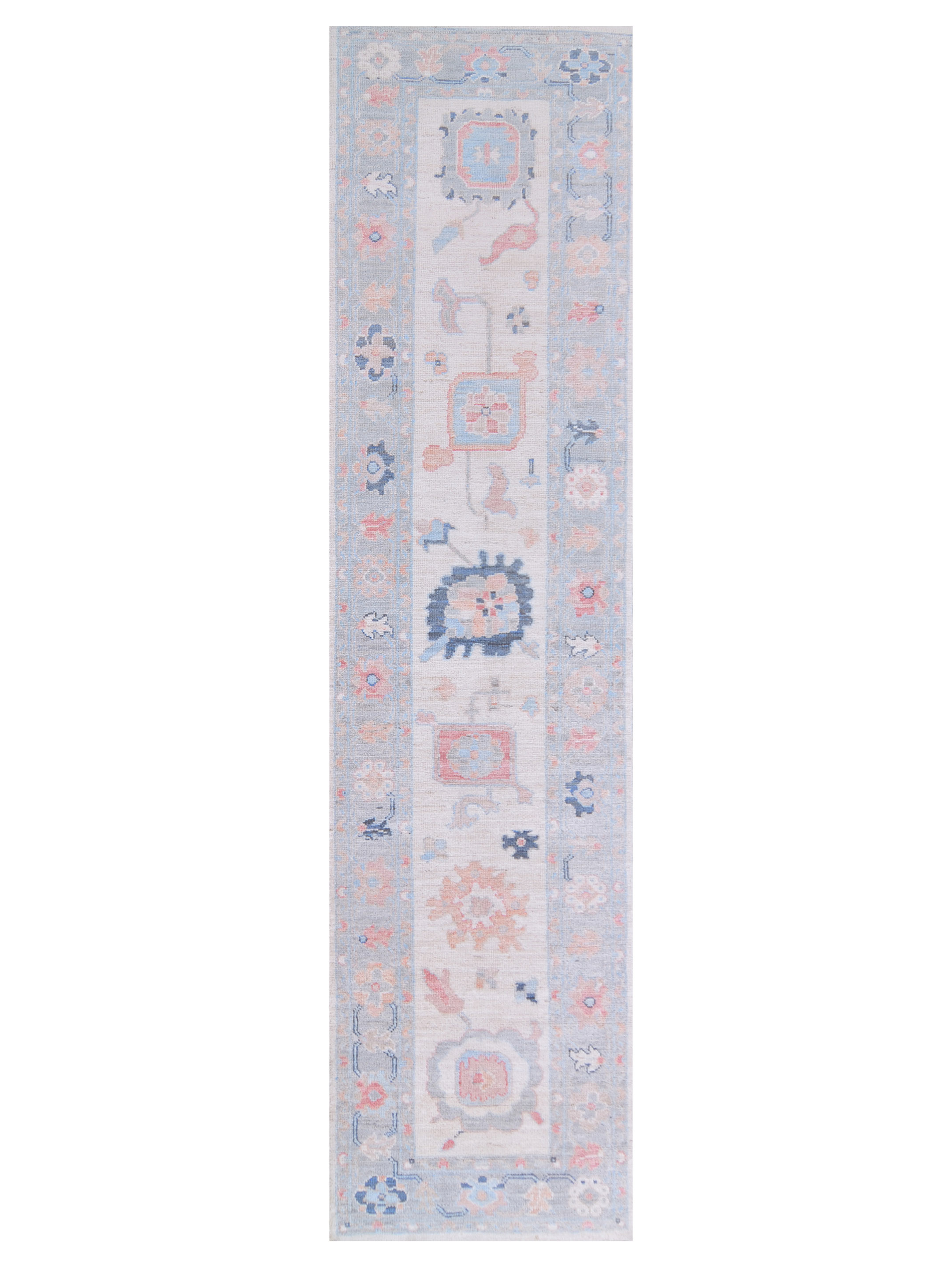 Ushak Wool Weft Hand Knotted Ivory 3x12