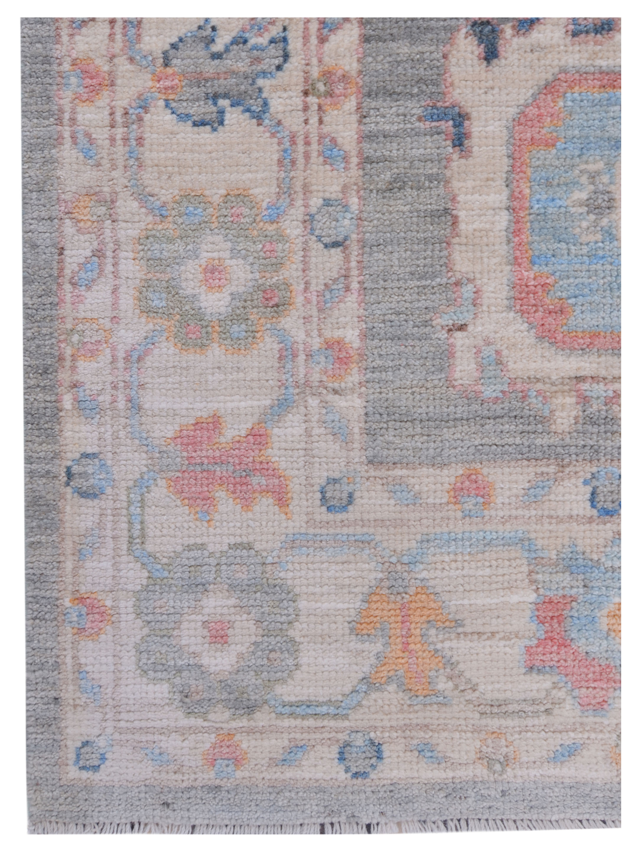 Ushak Wool Weft Hand Knotted Grey 3x12 - Image 3 of 5