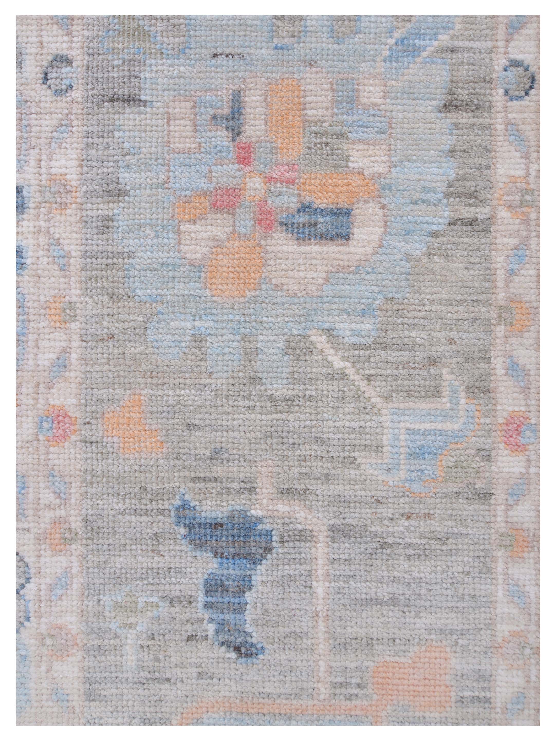 Ushak Wool Weft Hand Knotted Grey 3x12 - Image 4 of 5