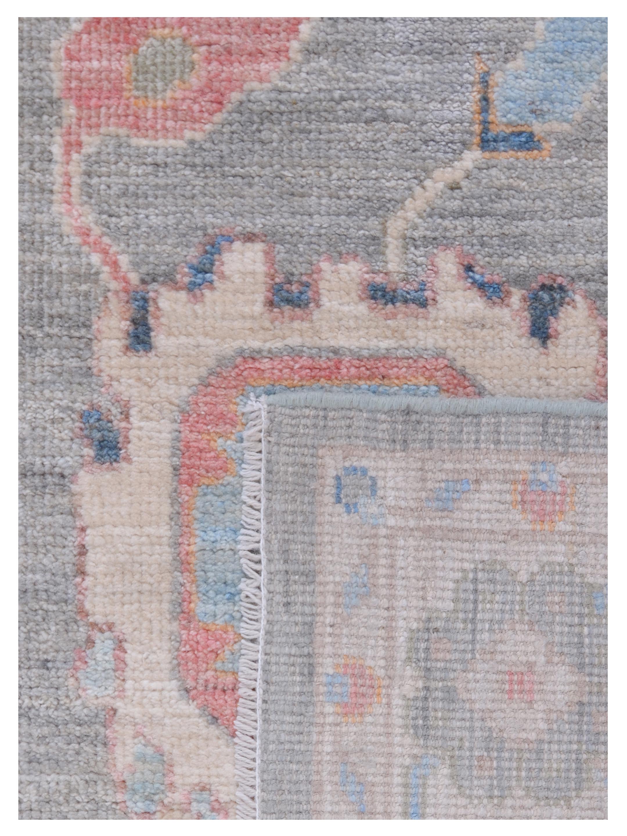 Ushak Wool Weft Hand Knotted Grey 3x12 - Image 5 of 5