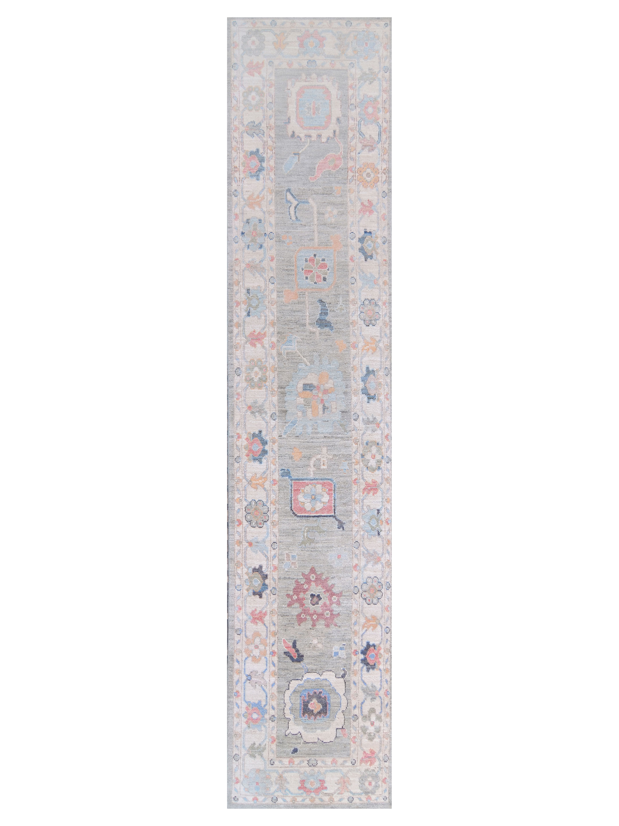 Ushak Wool Weft Hand Knotted Grey 3x12