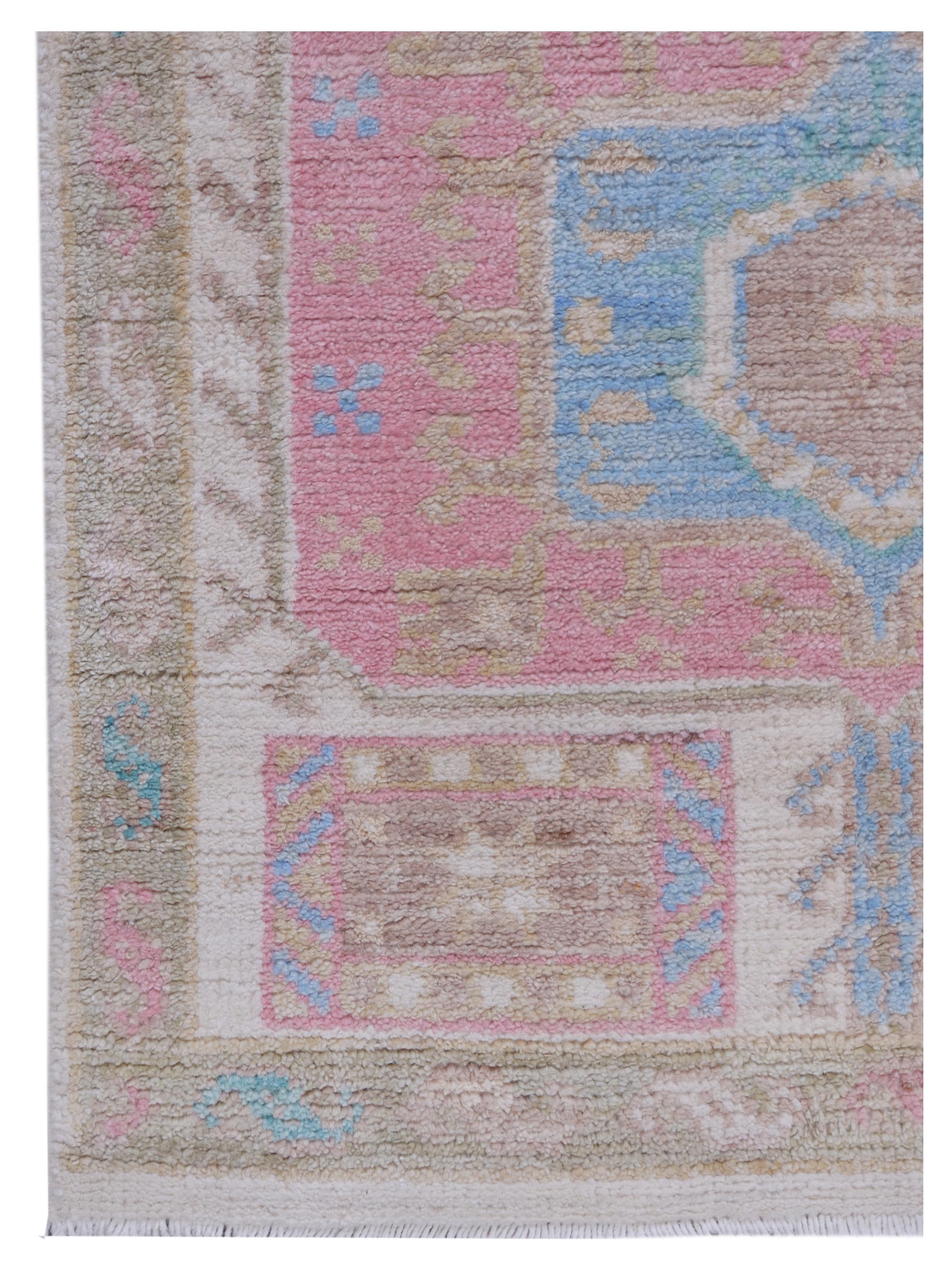 Ushak Wool Weft Hand Knotted Ivory 2x8 - Image 3 of 5