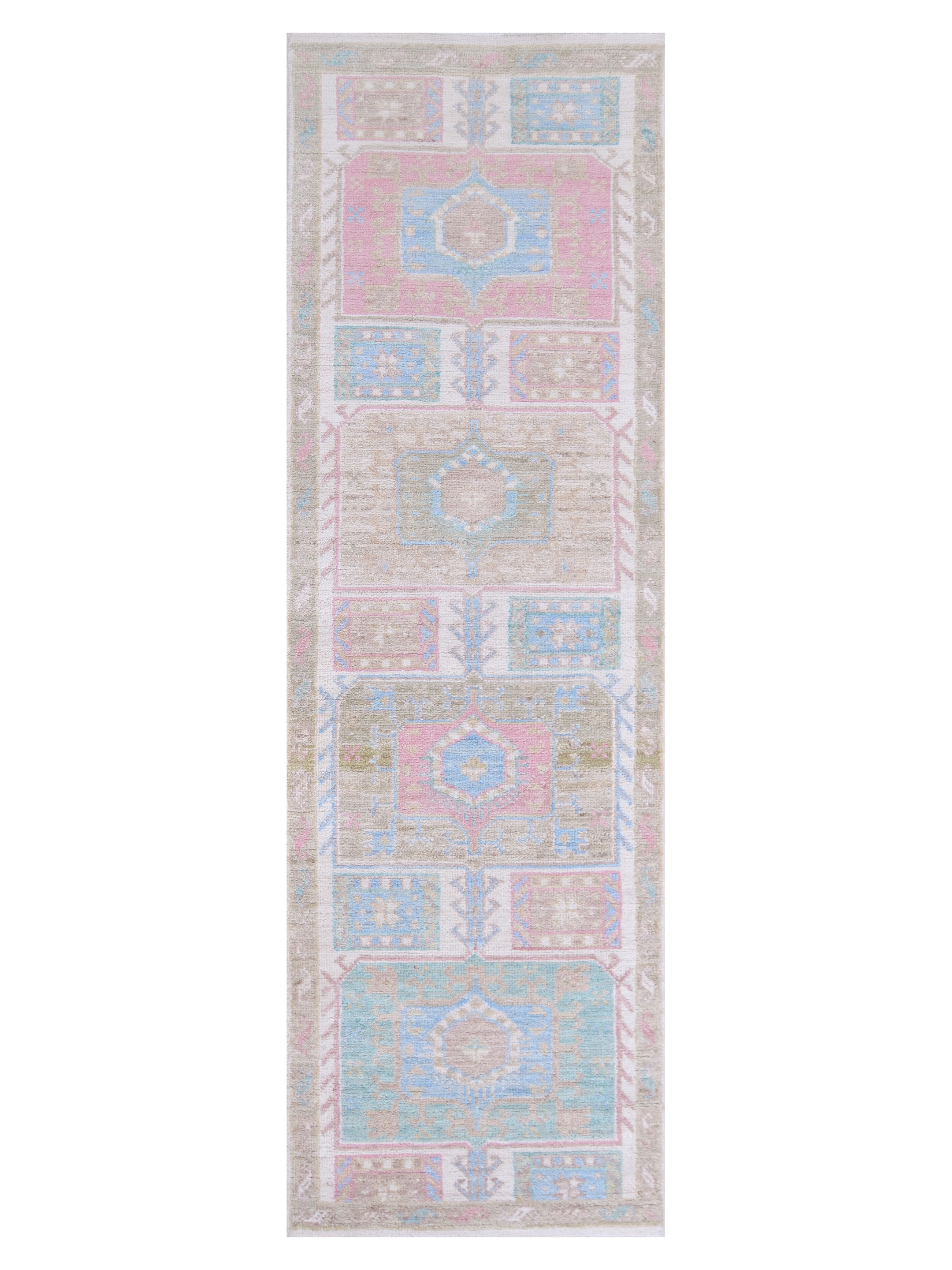 Ushak Wool Weft Hand Knotted Ivory 2x8