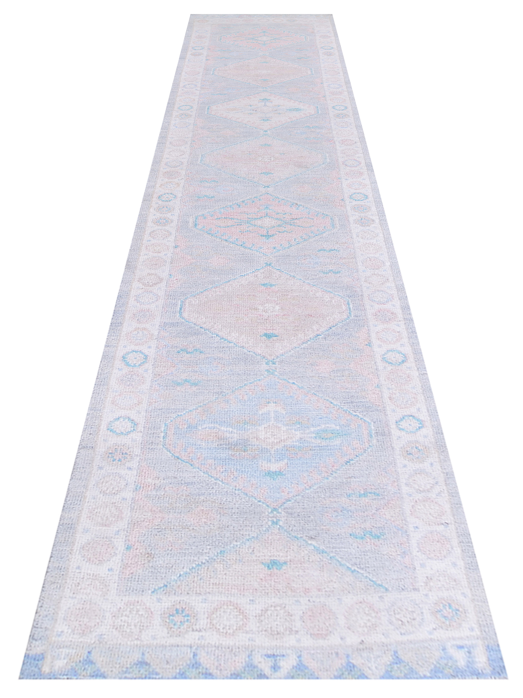 Ushak Wool Weft Hand Knotted Grey 3x12 - Image 2 of 5