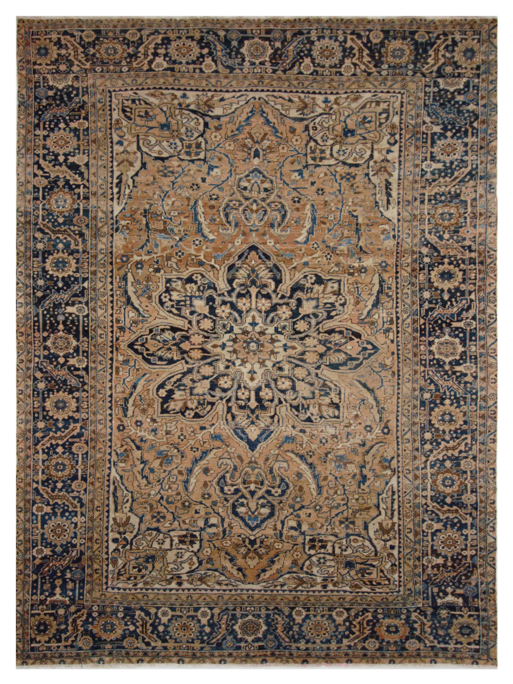 Vintage Hand Knotted Beige 9x13