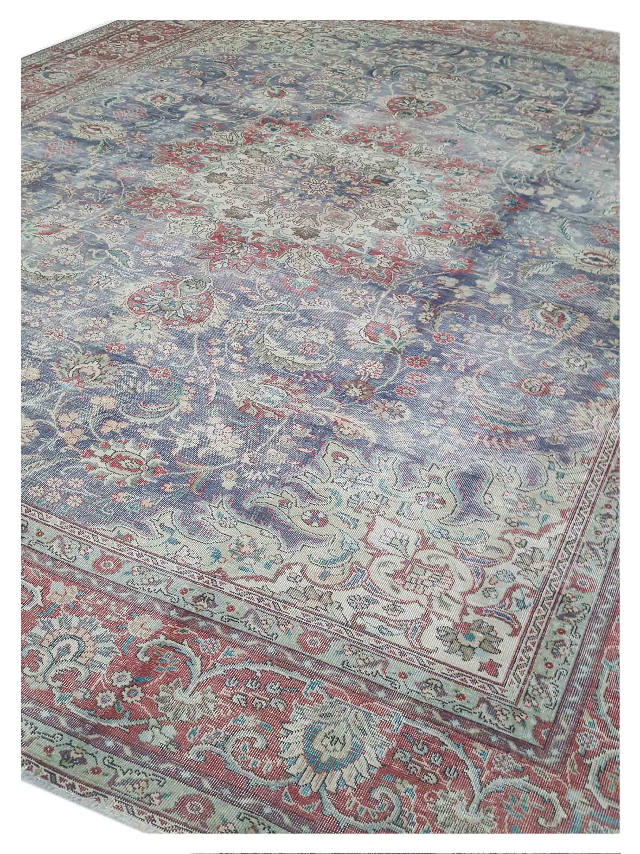 Vintage Hand Knotted Blue 10x13 - Image 5 of 6