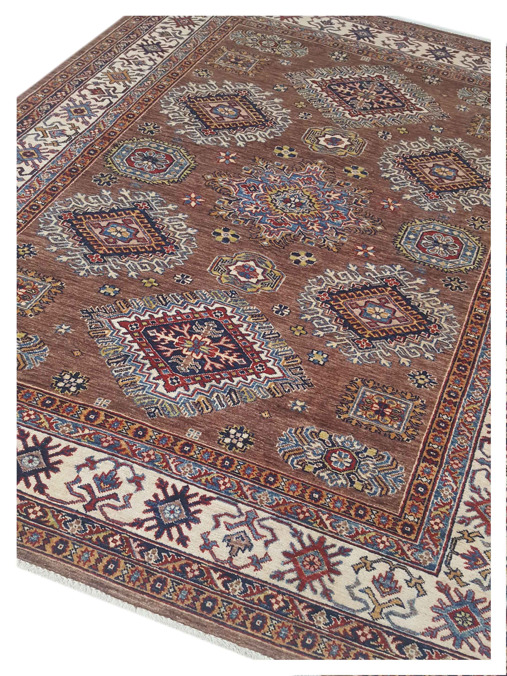 Kazak Super Hand Knotted Brown 6x8 - Image 5 of 6