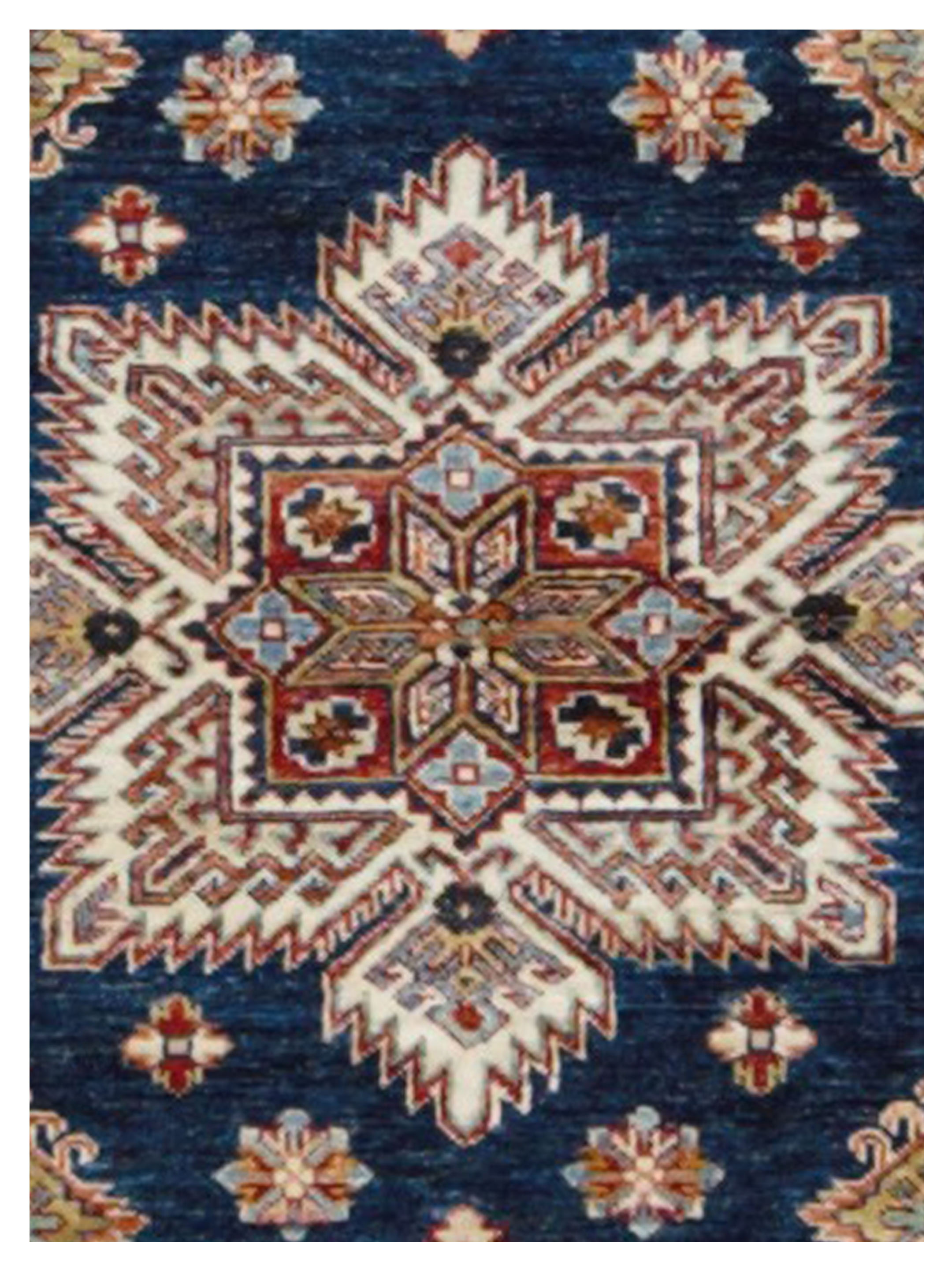 Kazak Super Hand Knotted Navy 5x7 - Image 4 of 5
