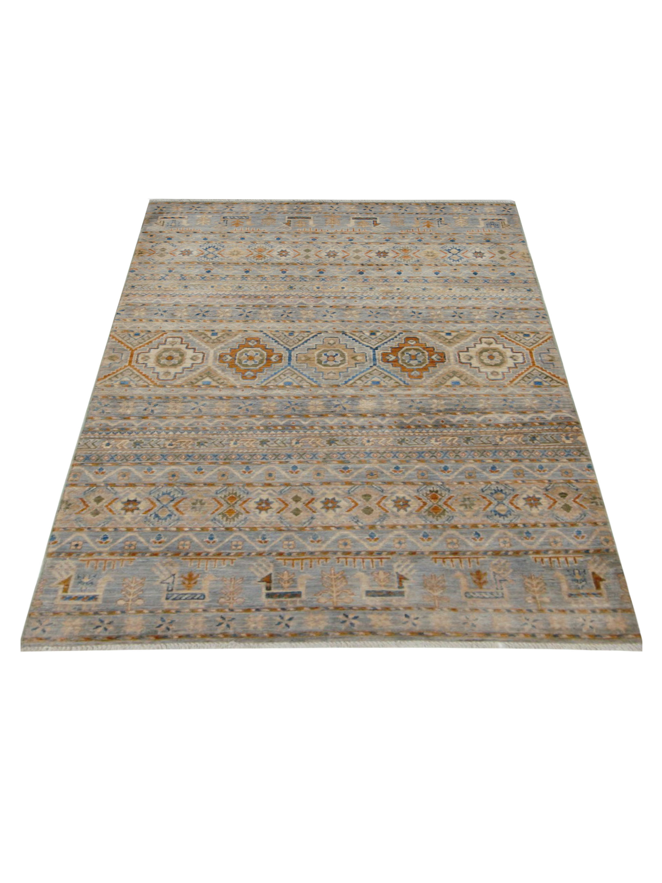 Khorgeen Hand Knotted Grey 4x7 - Image 2 of 5