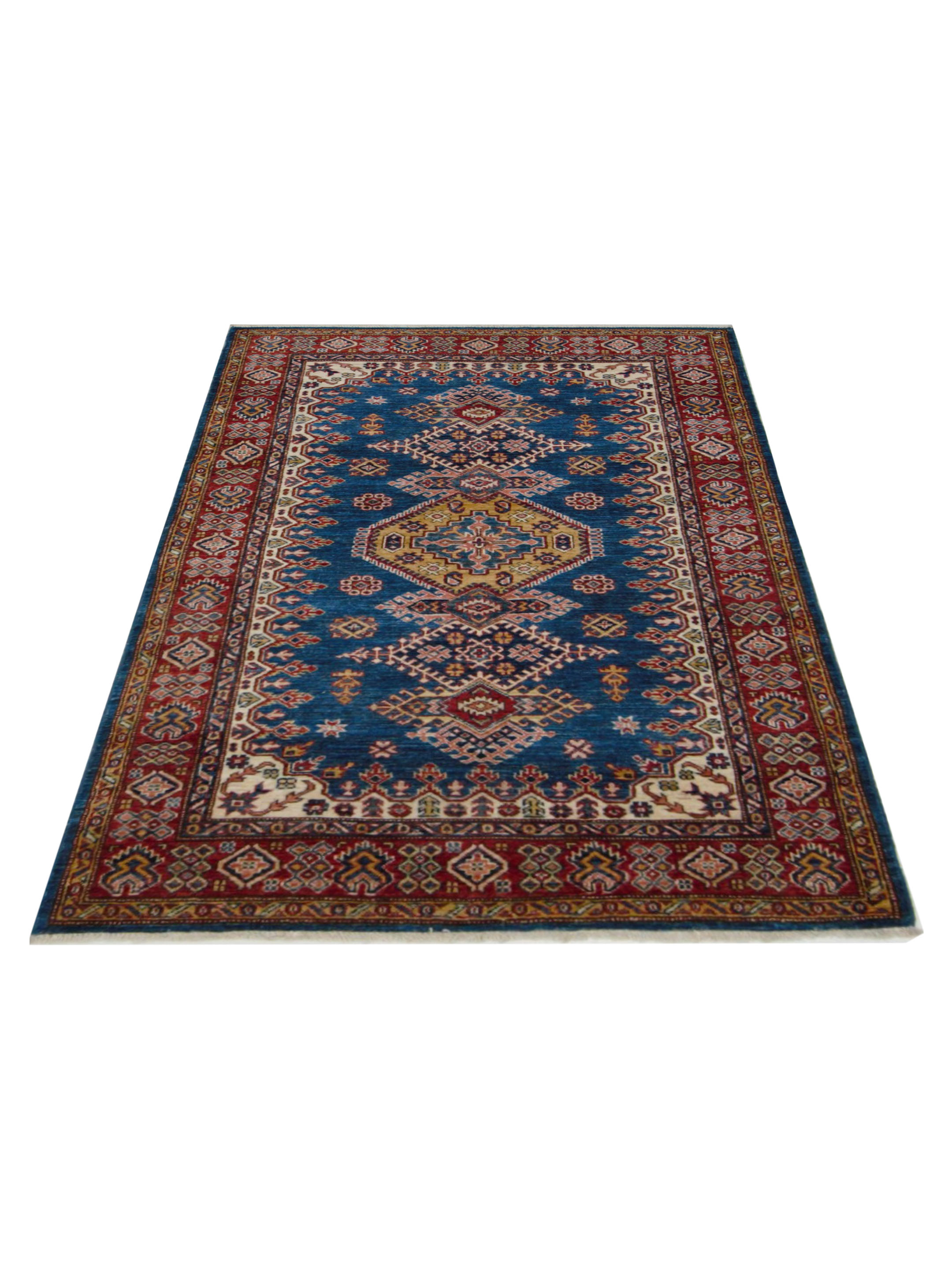 Kazak Super Hand Knotted Blue 4x6 - Image 2 of 5