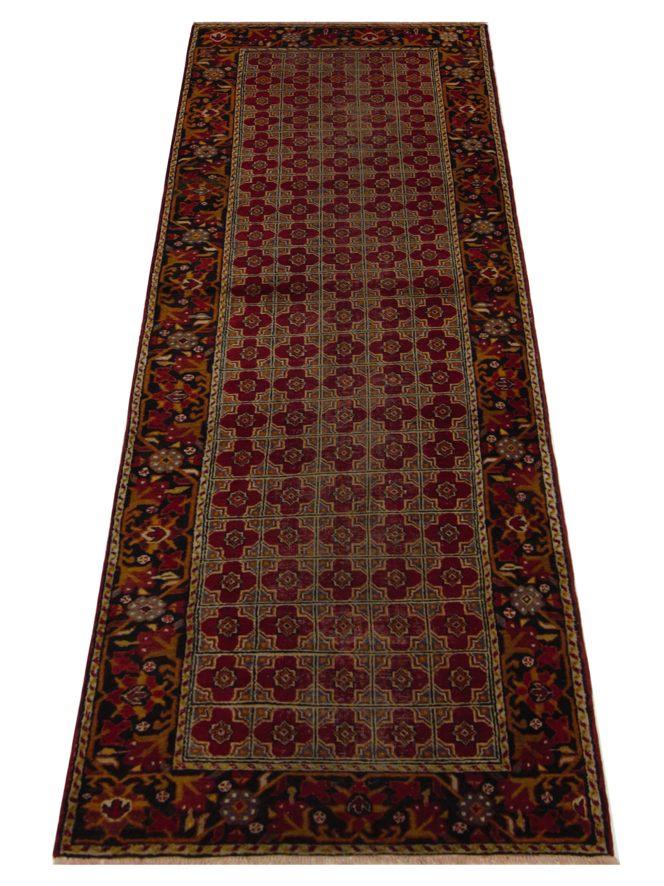 Kurdish Hand Knotted Red 3x10 - Image 2 of 5